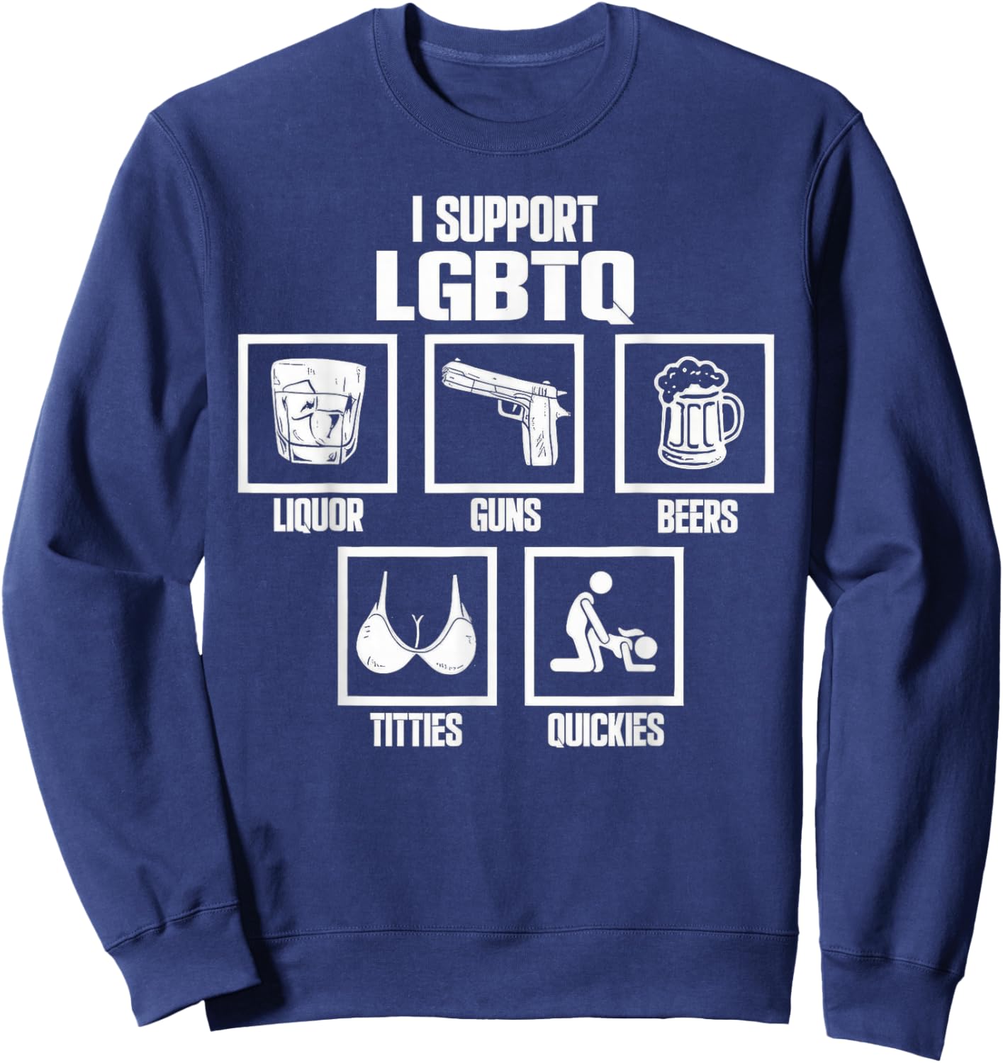 I Support LGBTQ Pride Month Social Justice Funny Meme Sweatshirt - Sweatshirt | Navy
