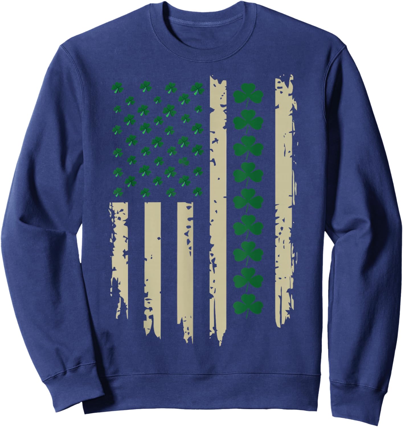 US American Shamrock Flag for St Patricks Day Funny Sweatshirt - Sweatshirt | Navy