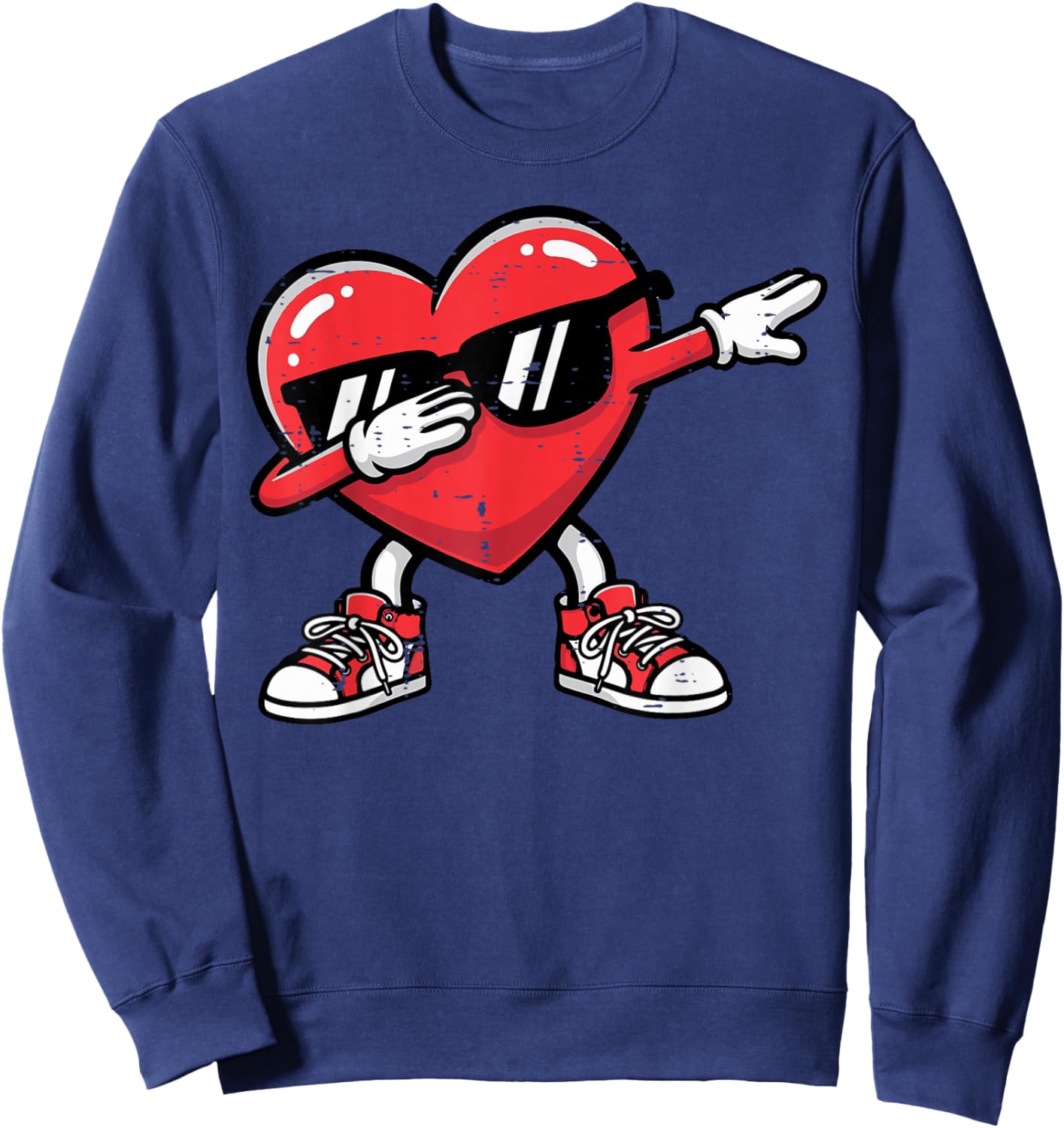 Valentines Day Dabbing Heart Dab Dance Girls Kids Women Men Sweatshirt - Sweatshirt | Navy
