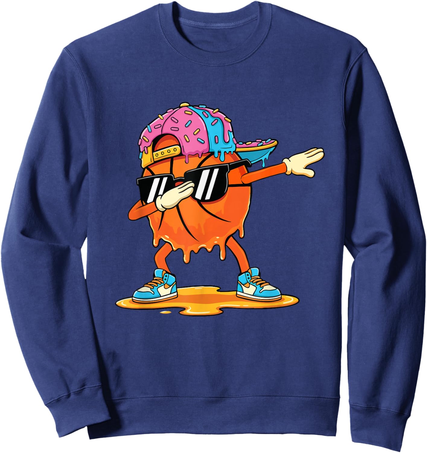 Dabbing Basketball - Basketball Lover Basketball Player Sweatshirt - Sweatshirt | Navy
