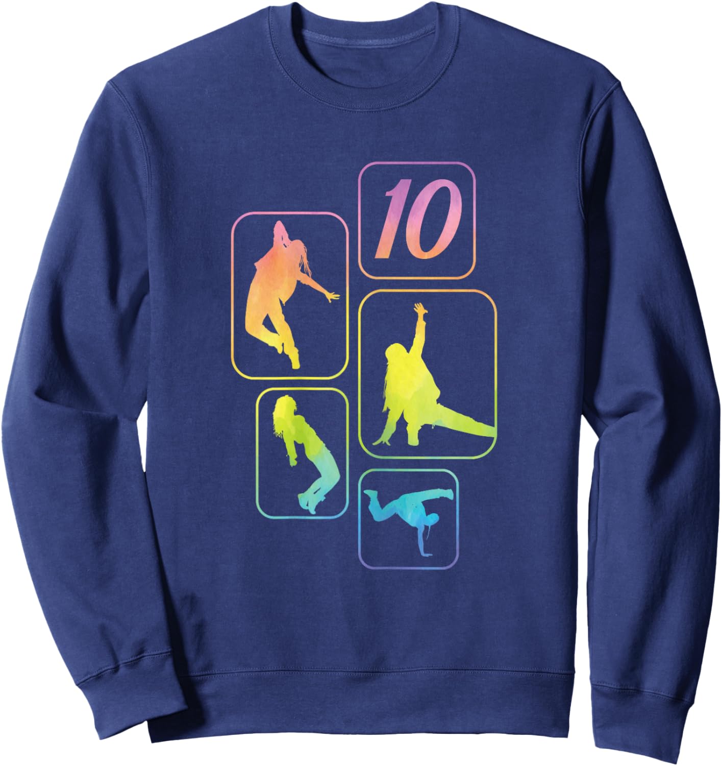 10th Birthday Girl Hip Hop Dancer Breakdancer 10 Years Old Sweatshirt - Sweatshirt | Navy