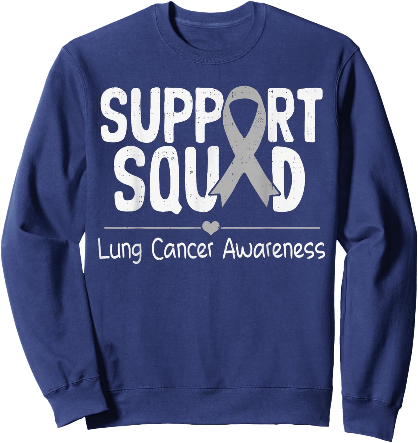 Support Lung Cancer Awareness White Ribbon Kids Sweatshirt - Sweatshirt | Navy