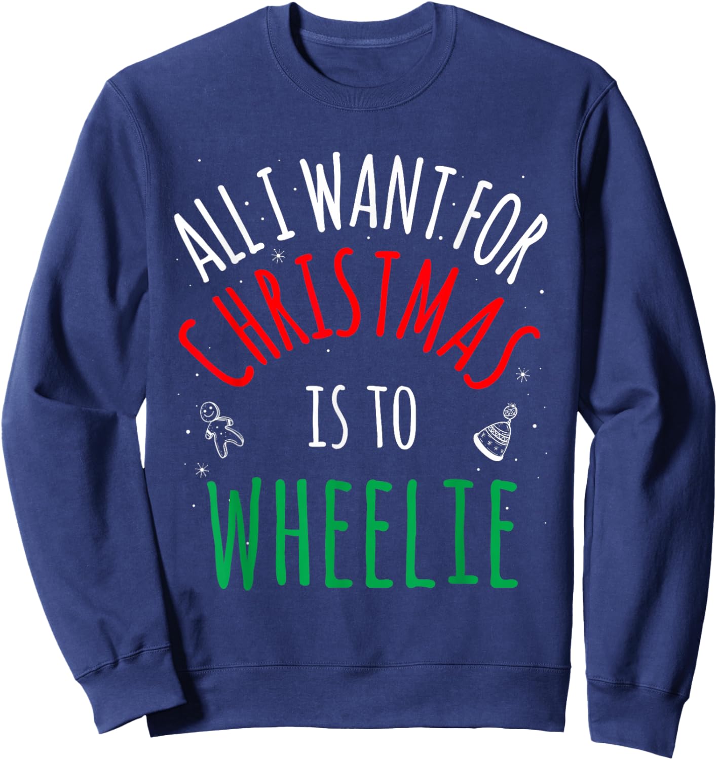 Wheelie Bike - Group Matching Family Christmas Funny Pajama Sweatshirt - Sweatshirt | Navy
