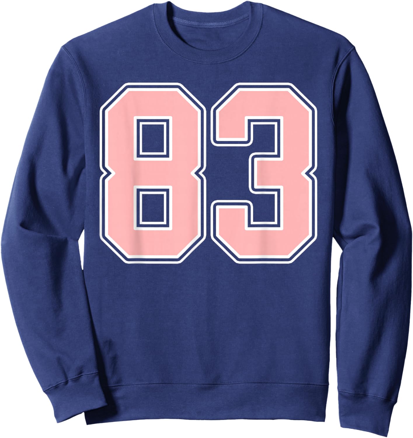 Cute Pink and White Number 83 Jersey Player Uniform #83 Fan Sweatshirt - Sweatshirt | Navy
