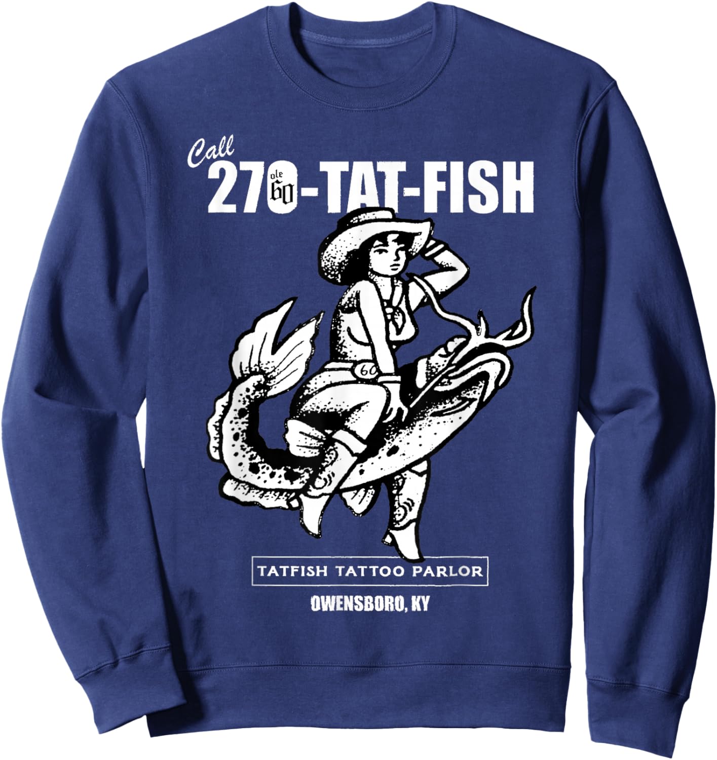 Ole 60 Tat-Fish Graphic Sweatshirt - Sweatshirt | Navy