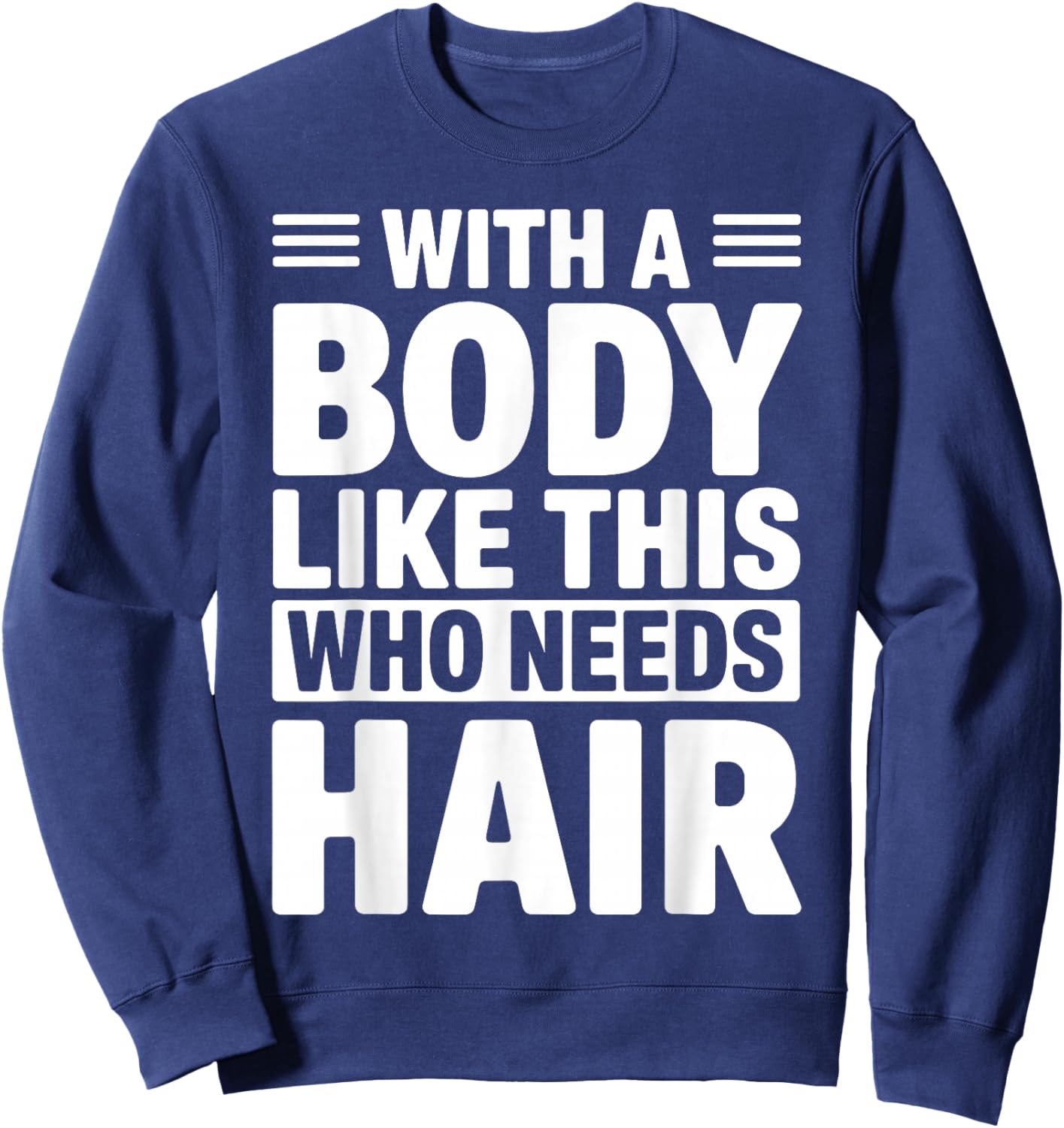 Funny Bald Man Art Boys Bald Dad Bald Guy Bald Head Sweatshirt - Sweatshirt | Navy