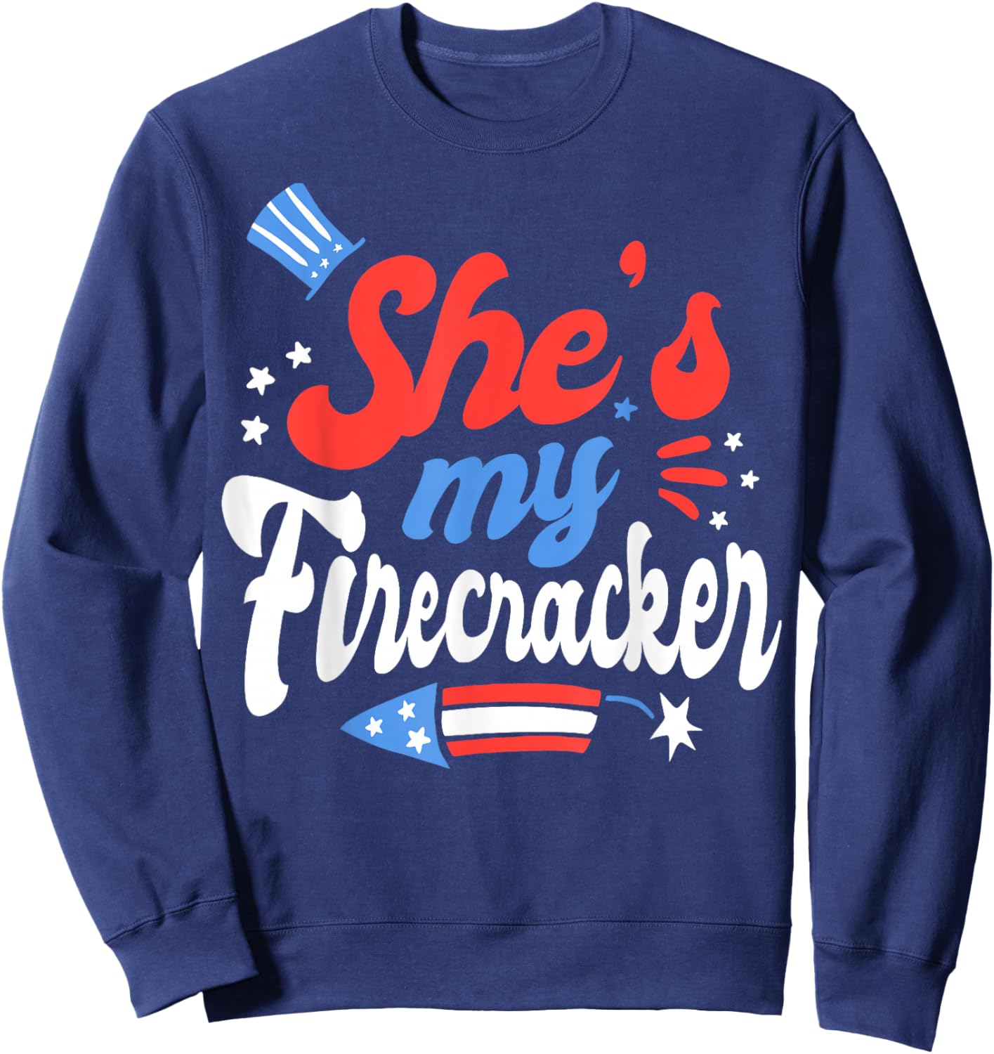 She's My Firecracker Matching 4th of July 2026 for Couples Sweatshirt - Sweatshirt | Navy