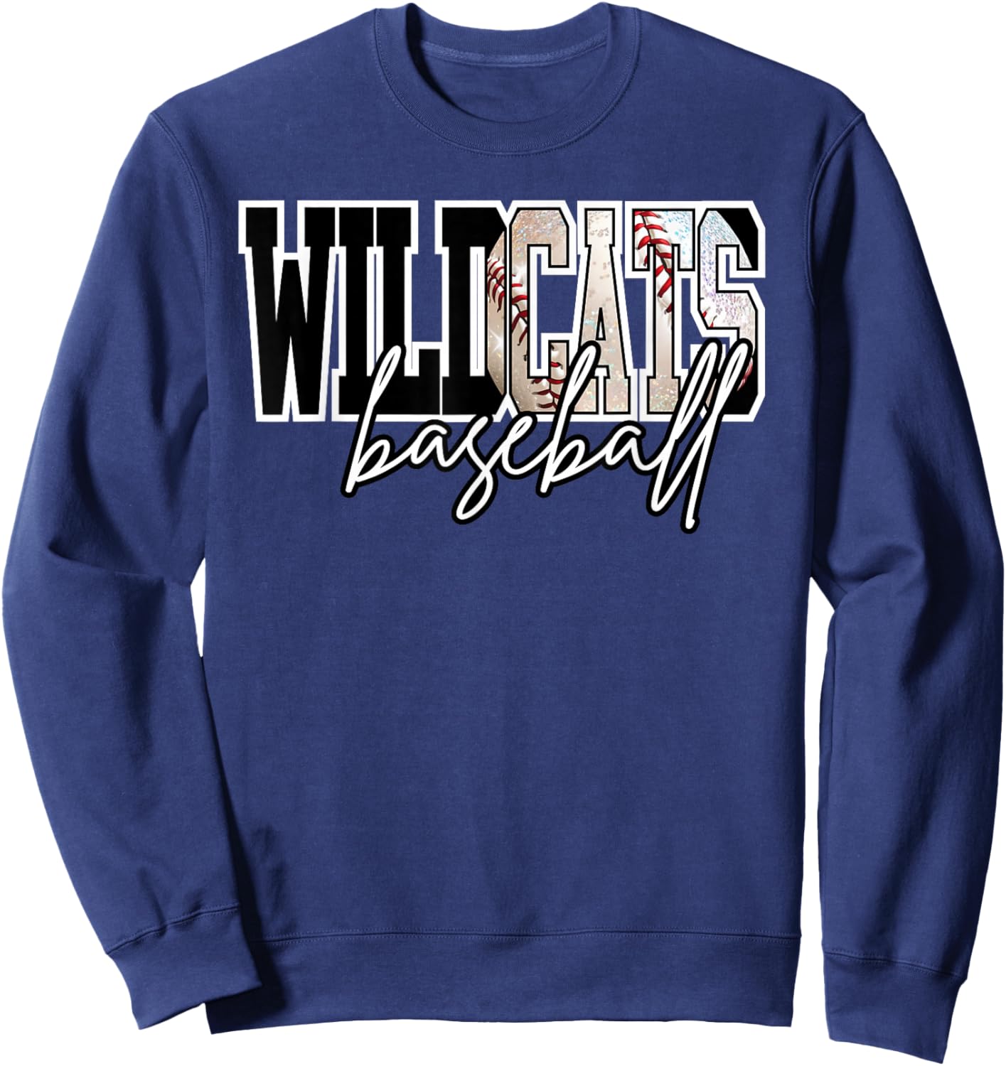 Wildcats Baseball Mom Game Day School Spirit Wildcat Pride Sweatshirt - Sweatshirt | Navy