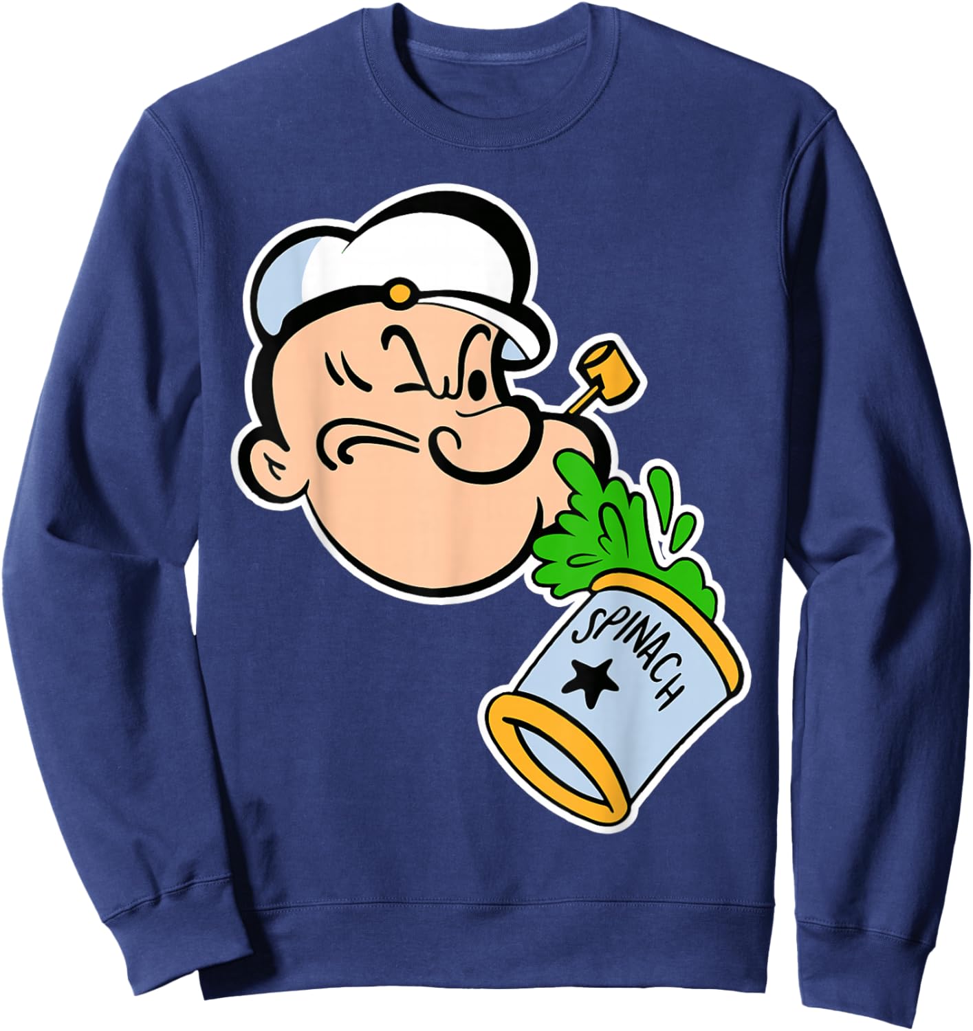 Vintage Pop Eye Spinach Can Sweatshirt - Sweatshirt | Navy
