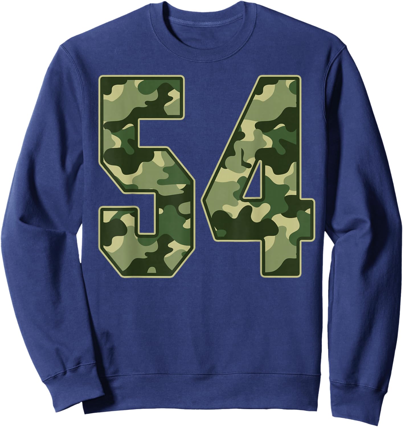 Camo #54 Jersey Number 54 Uniform Fan Favorite Player Sweatshirt - Sweatshirt | Navy