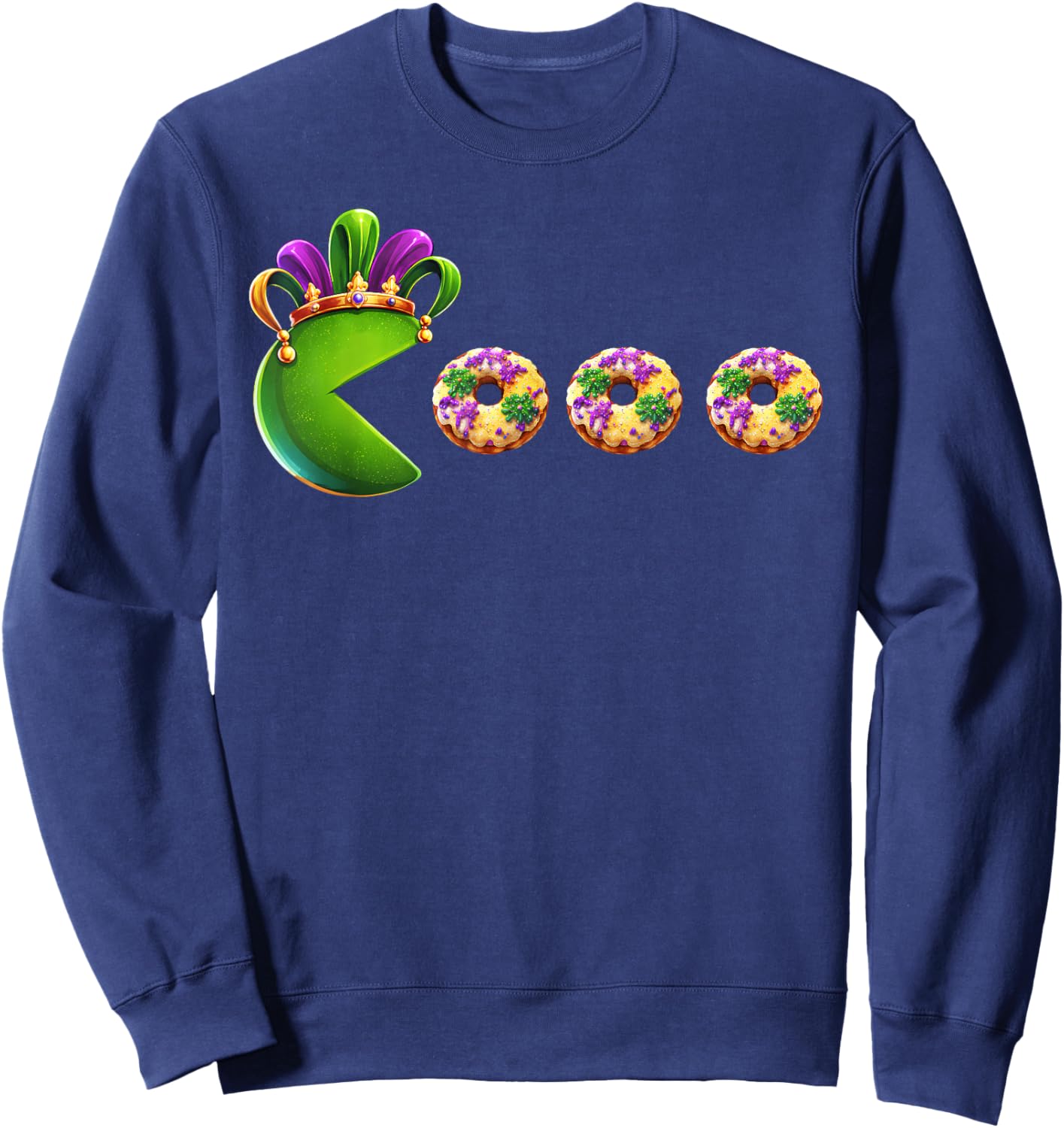 Gamer Mardi Gras Carnival Jester Beads Gaming Boys Teen Sweatshirt - Sweatshirt | Navy