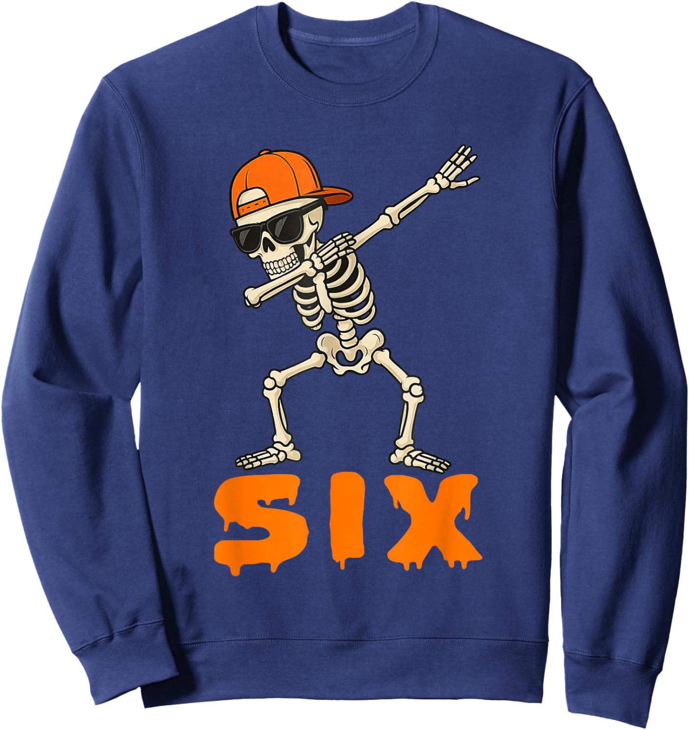 Funny Dabbing Skeleton 67 Meme Matching Halloween Costume Sweatshirt - Sweatshirt | Navy