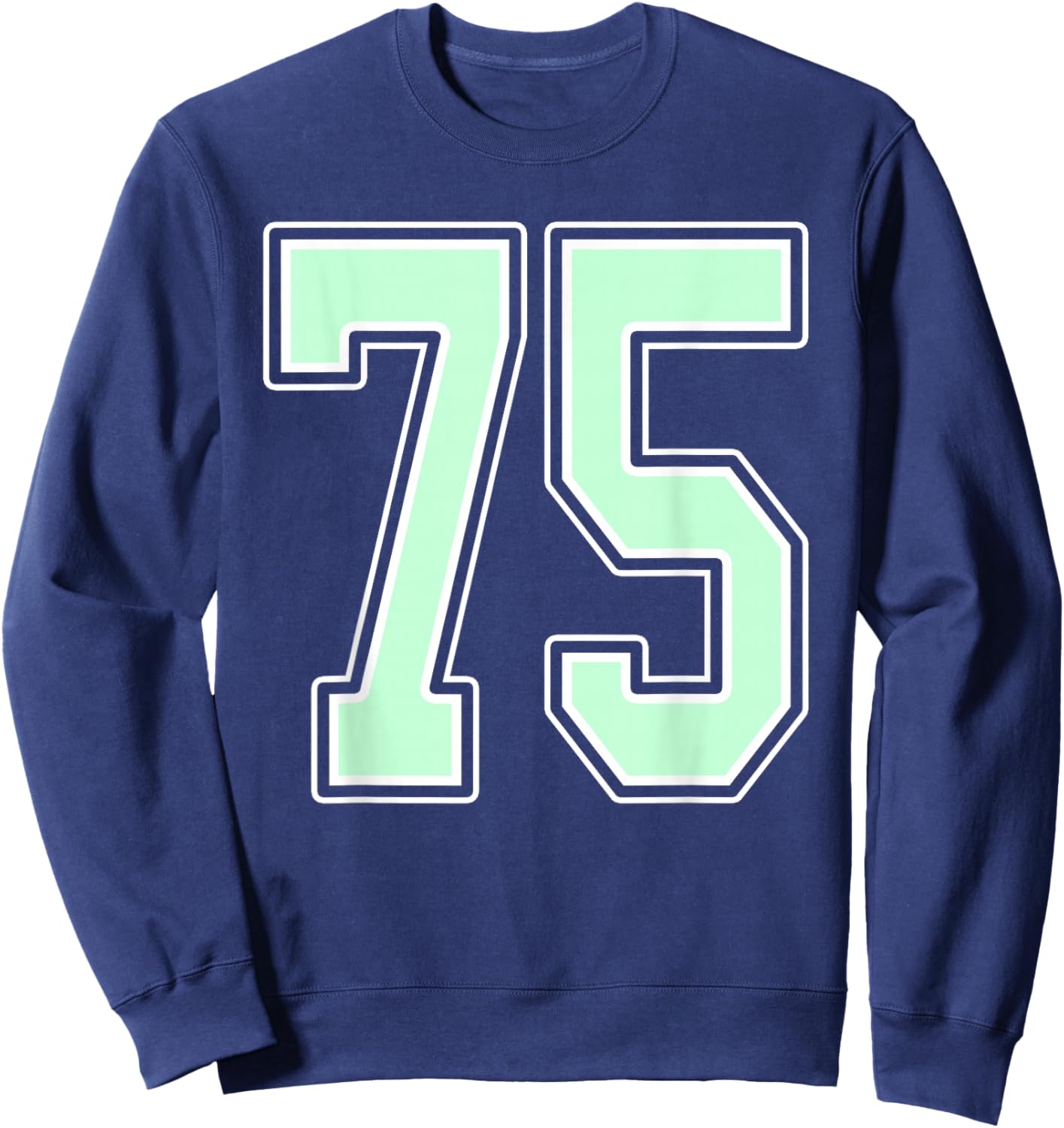 Cute Mint Green Number 75 Jersey Player Uniform #75 Fan Sweatshirt - Sweatshirt | Navy