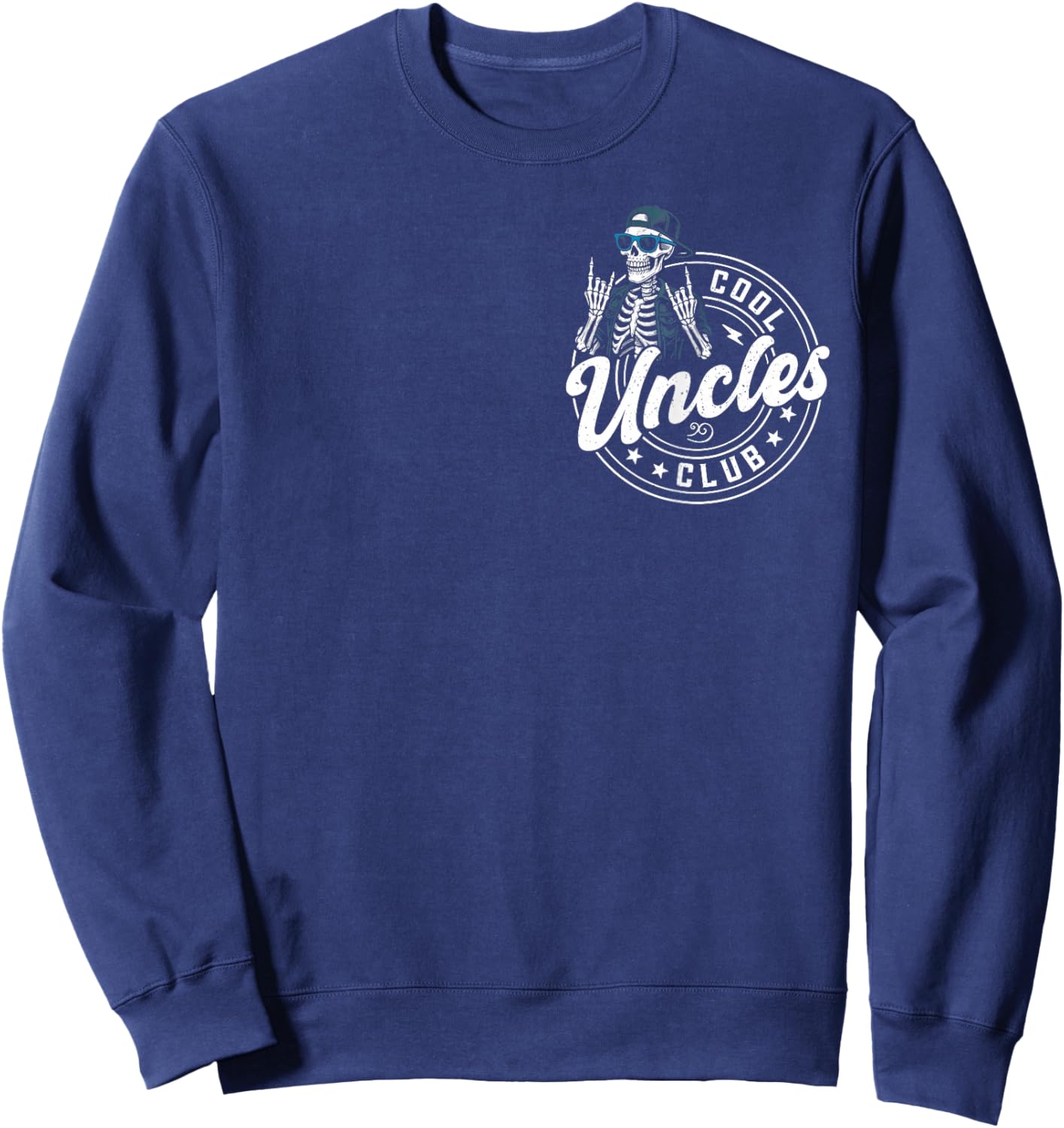 Retro Cool Uncles Club Funny Skeleton New Uncle Men Sweatshirt - Sweatshirt | Navy