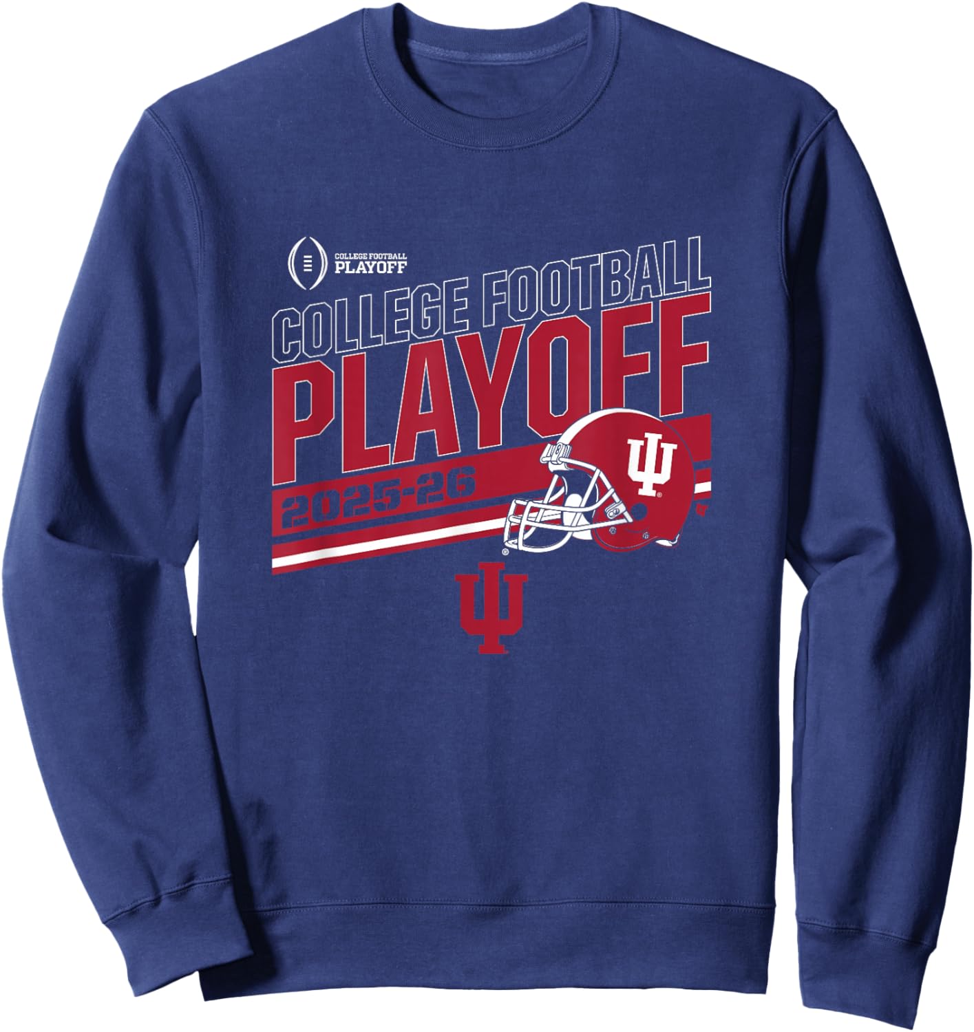 Indiana Hoosiers College Football Playoff Stripe 2025 Sweatshirt - Sweatshirt | Navy