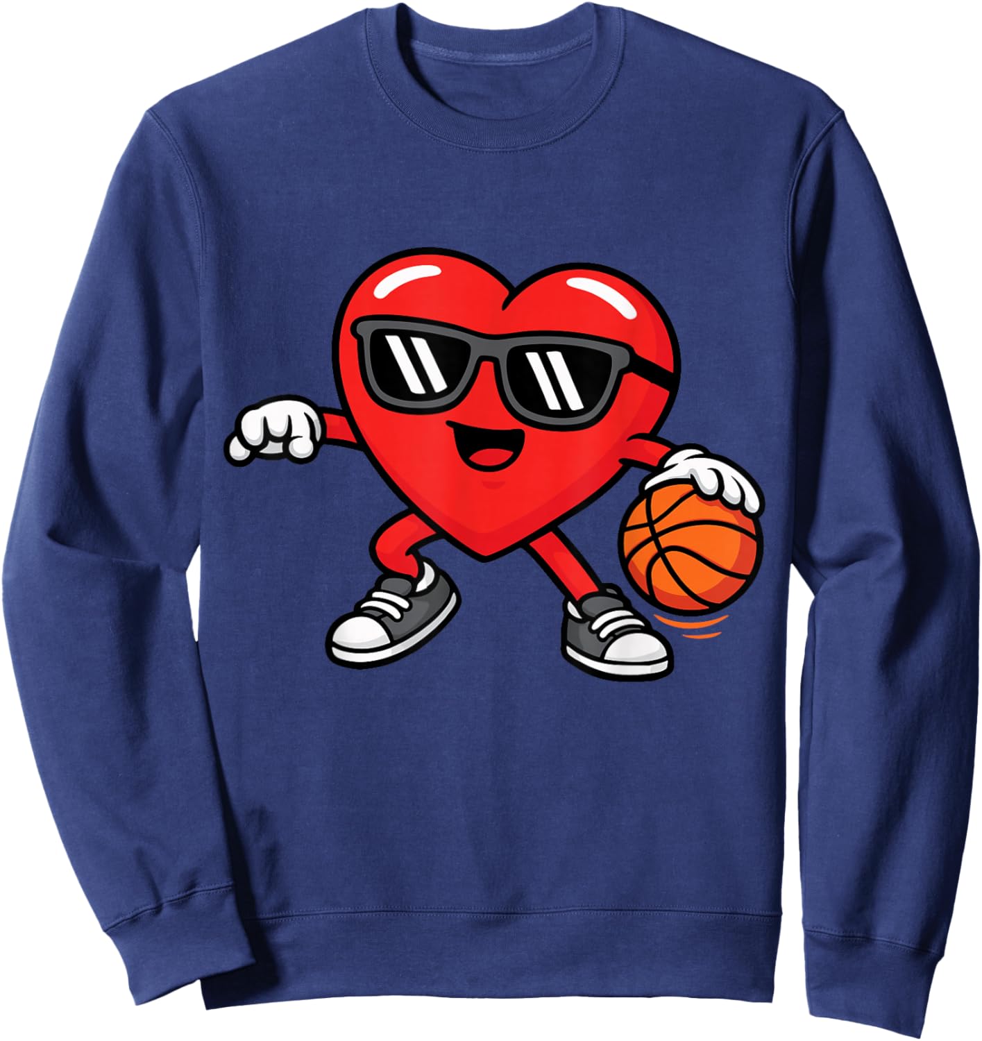 Funny Basketball is My Valentines Day Boys Sports Love Sweatshirt - Sweatshirt | Navy