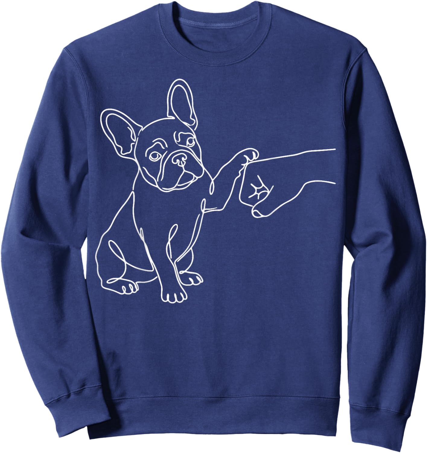 French Bulldog Fist Bump Frenchie Hand Sweatshirt - Sweatshirt | Navy