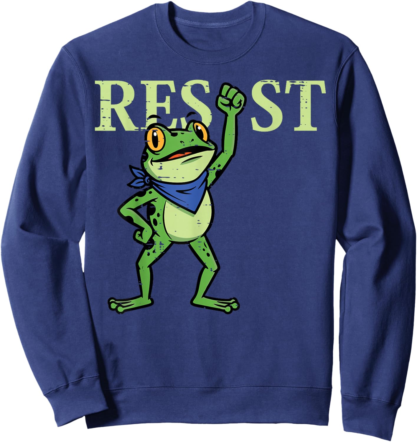 Frog Resist Raised Fist Protest Equality Men Women Kids Sweatshirt - Sweatshirt | Navy