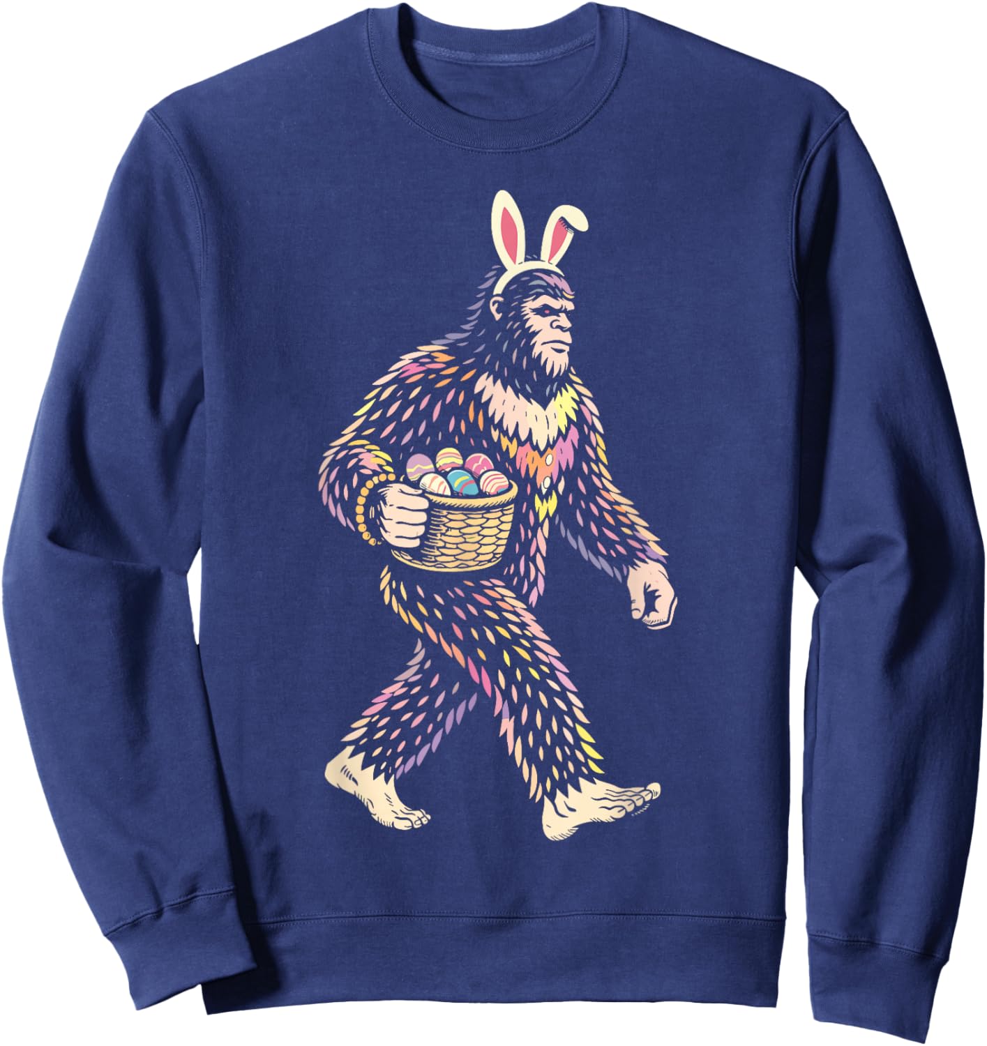 Easter Bigfoot Sasquatch Bunny Eggs Sweatshirt - Sweatshirt | Navy