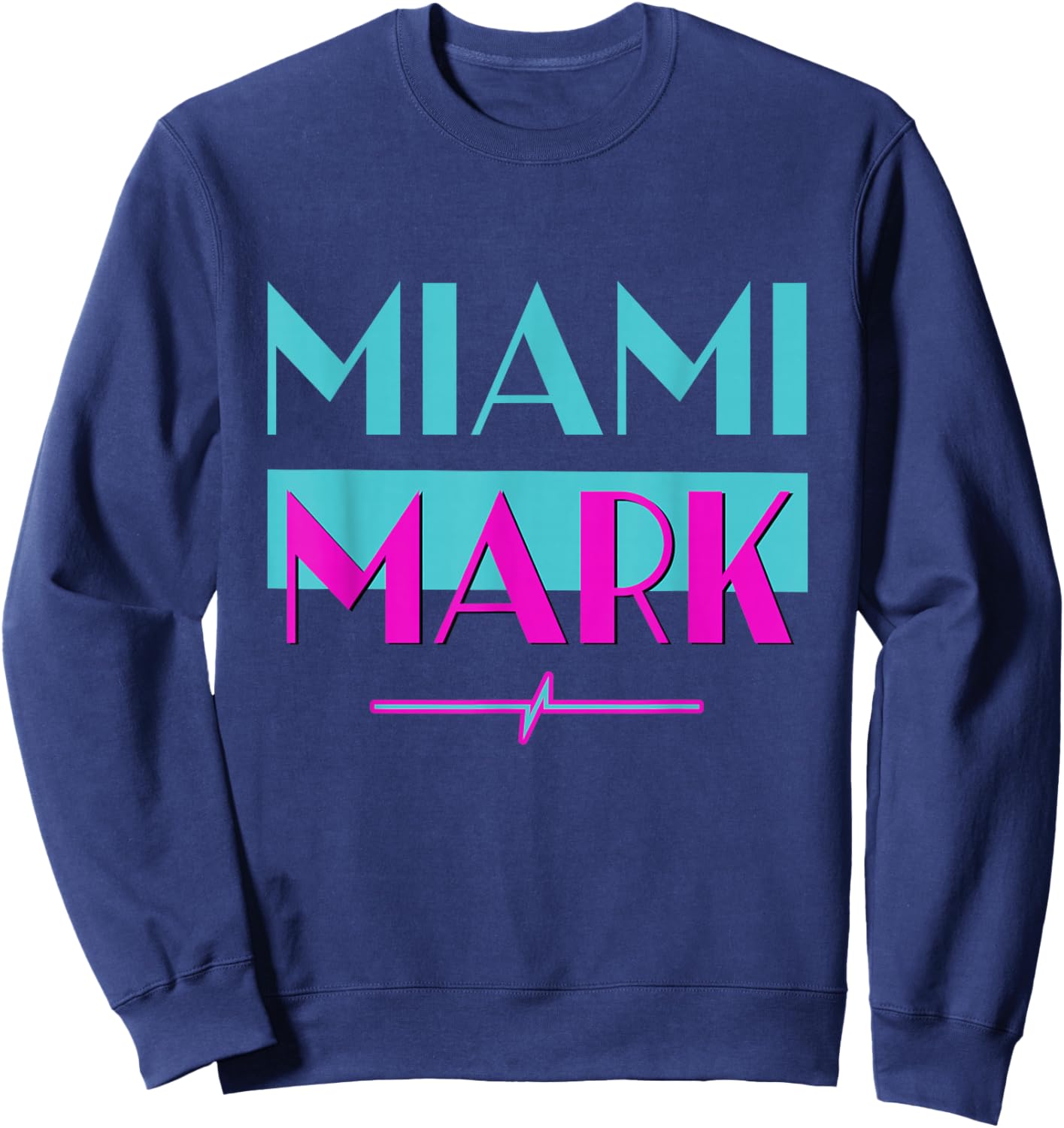 Miami Mark DJ Entertainment 80s Nostalgia Fun Novelty Sweatshirt - Sweatshirt | Navy