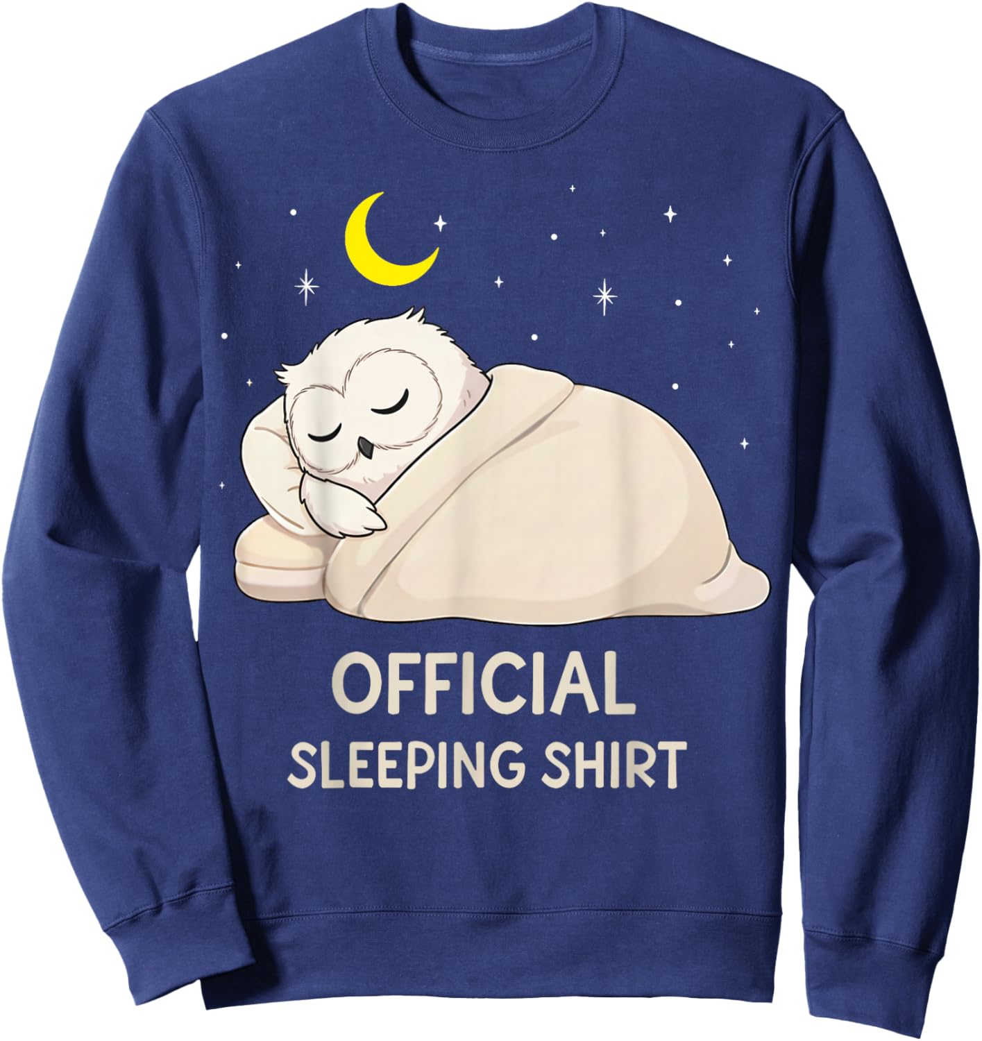 Funny White Owl Official Sleepshirt Pajama Zoo Boys Girls Sweatshirt - Sweatshirt | Navy