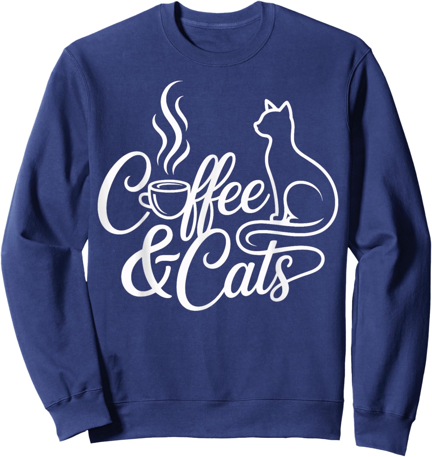 Coffee and Cats Cat Sweatshirt - Sweatshirt | Navy