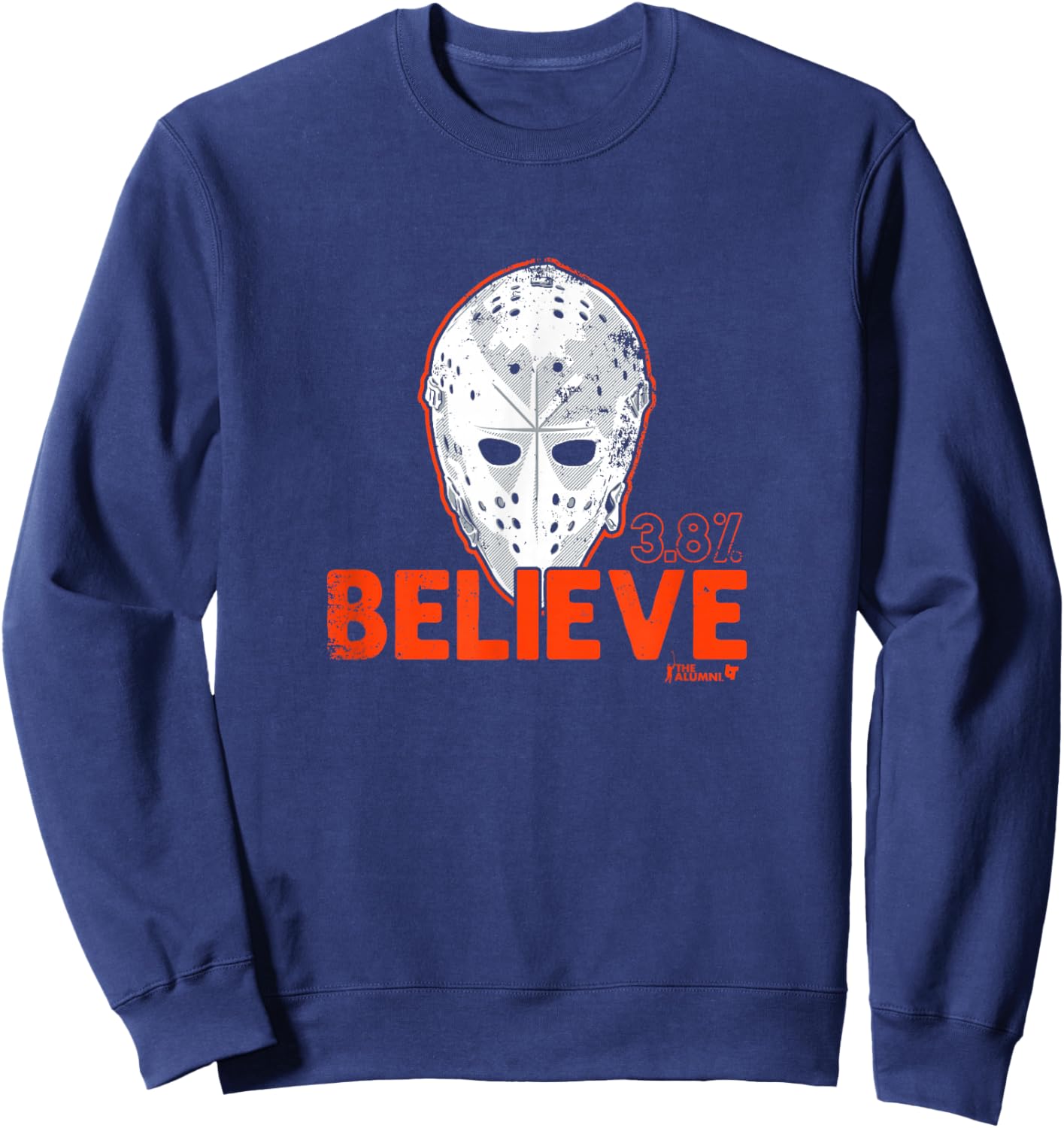 Bernie Parent - Believe Mask - Philadelphia Hockey Sweatshirt - Sweatshirt | Navy