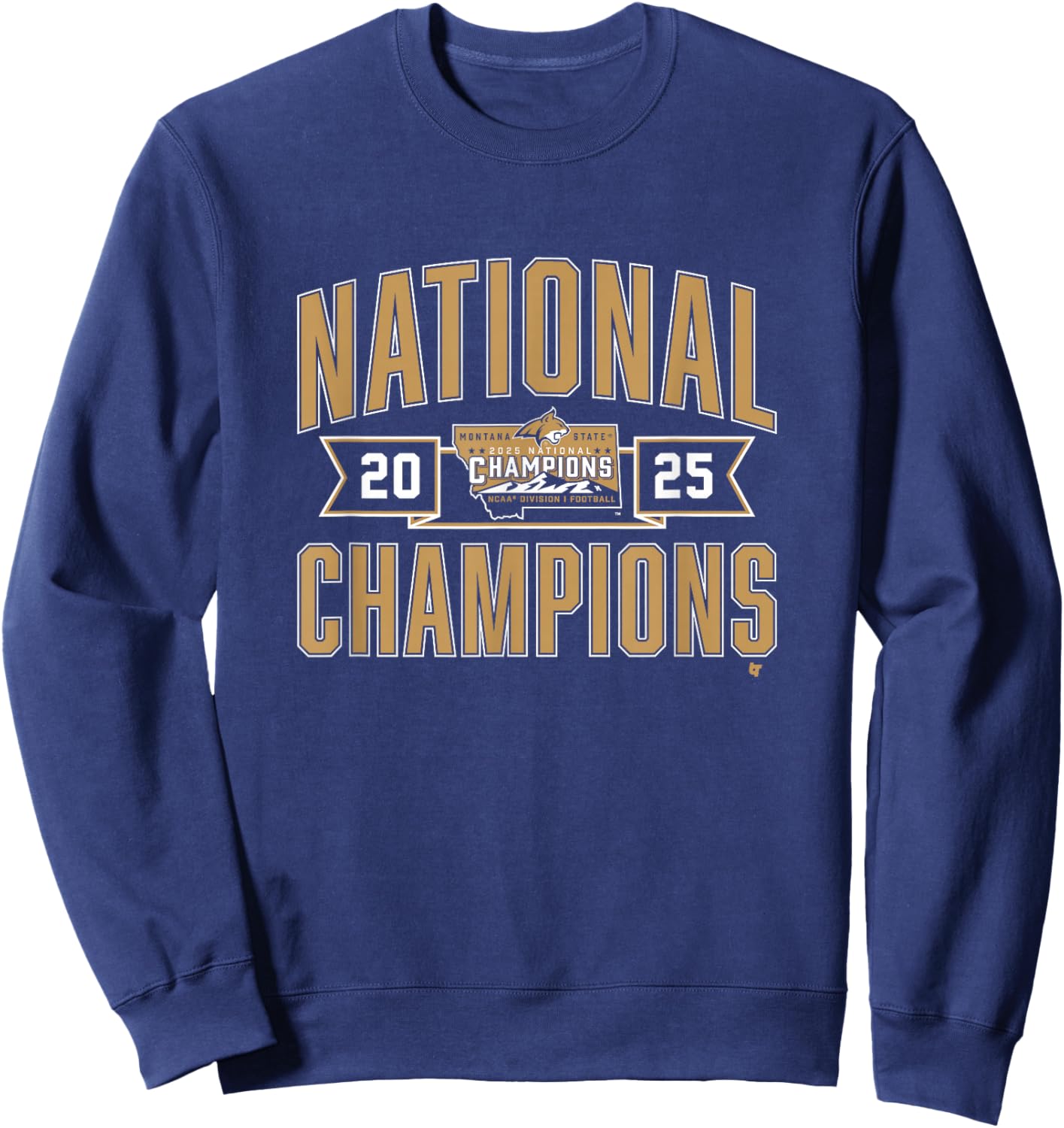 Montana State Football - 2025 FCS National Champions - NCAA Sweatshirt - Sweatshirt | Navy