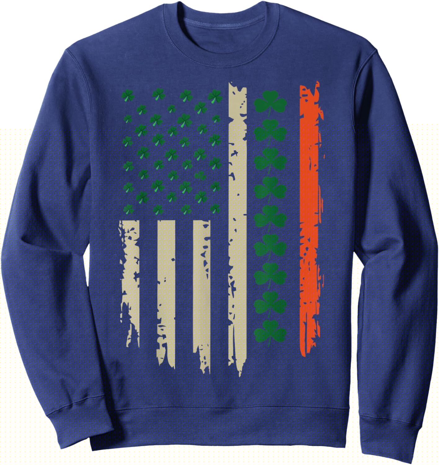 US American Shamrock Flag for St Patricks Day Funny Sweatshirt - Sweatshirt | Navy
