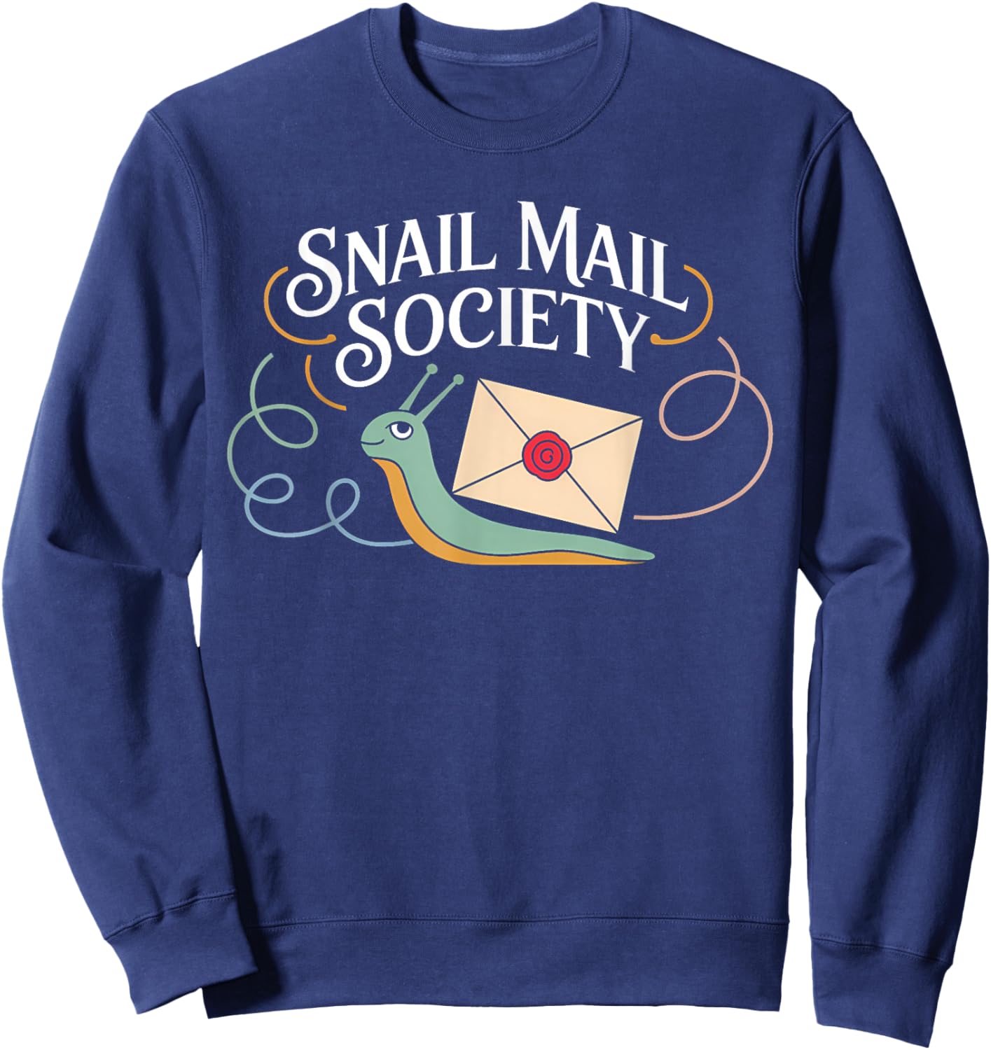 Charming Snail Mail Society Penpal Enthusiast Sweatshirt - Sweatshirt | Navy