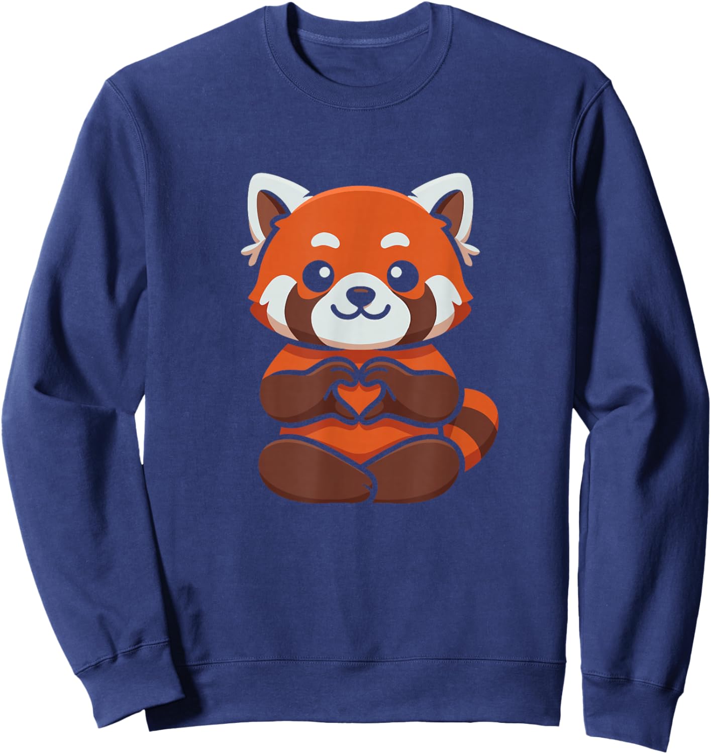 Red Panda Heart Kawaii Cute Women Girls Red Panda Sweatshirt - Sweatshirt | Navy
