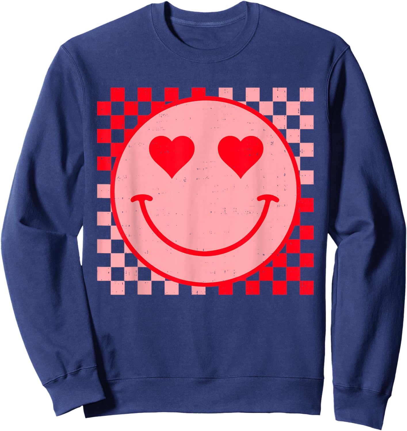 Retro Vintage Valentines Day Smile Face Men Women Girls Kids Sweatshirt - Sweatshirt | Navy