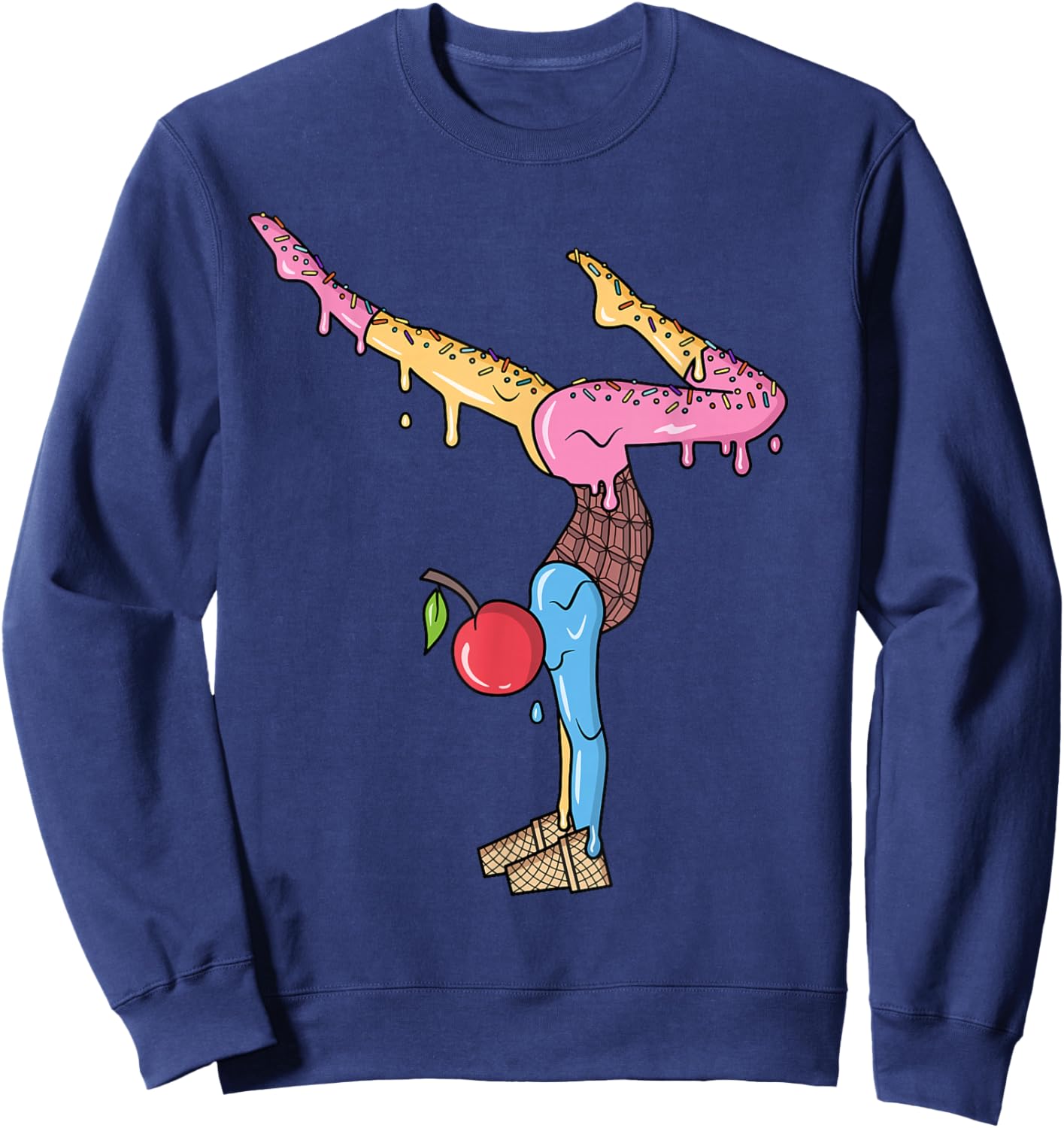 Gymnastics Drip Handstand Kids Girls Dripping Gymnast Sweatshirt - Sweatshirt | Navy