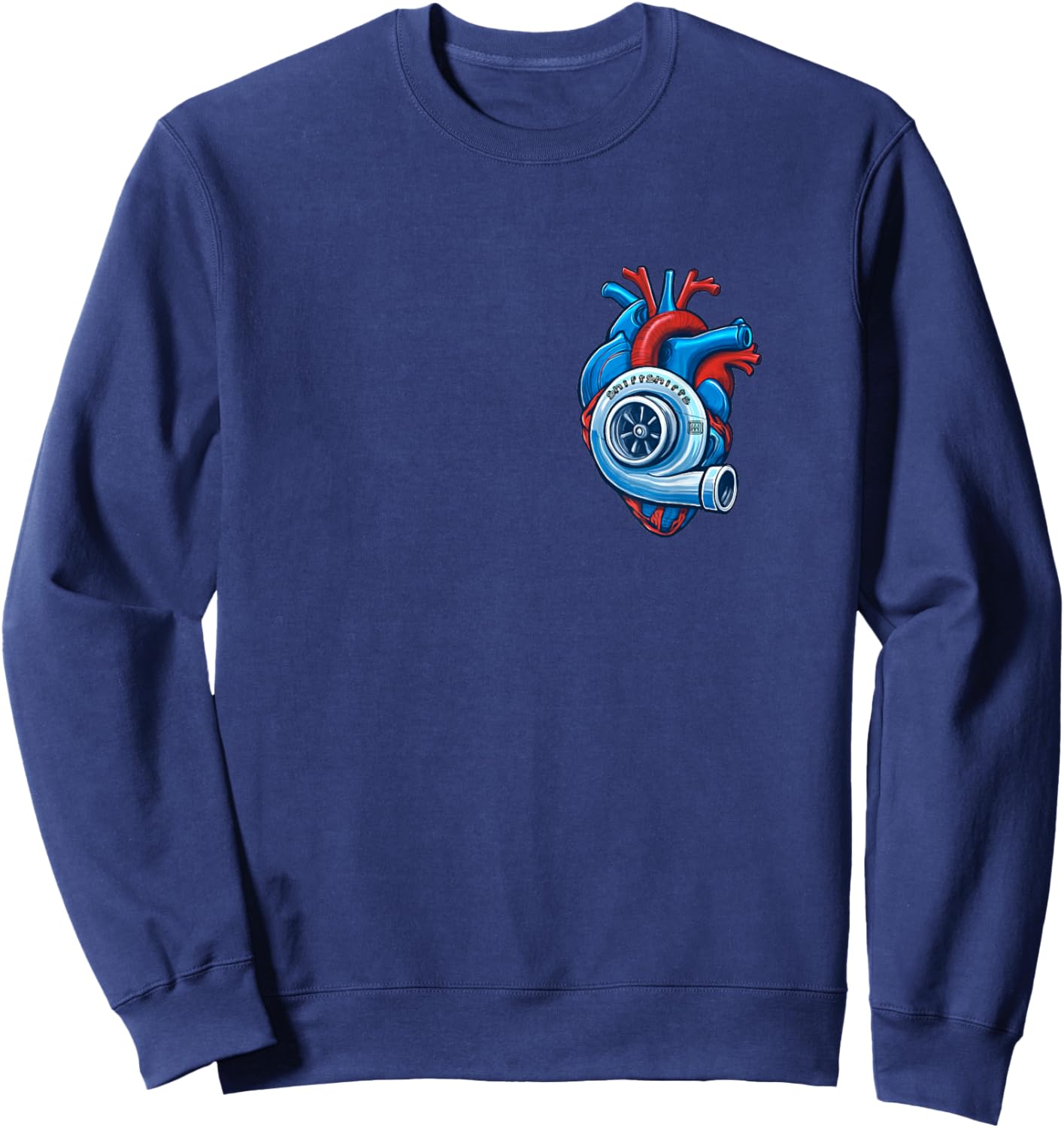 Turbo Heart, Live for Racing, Turbocharger, Boosted Sweatshirt - Sweatshirt | Navy