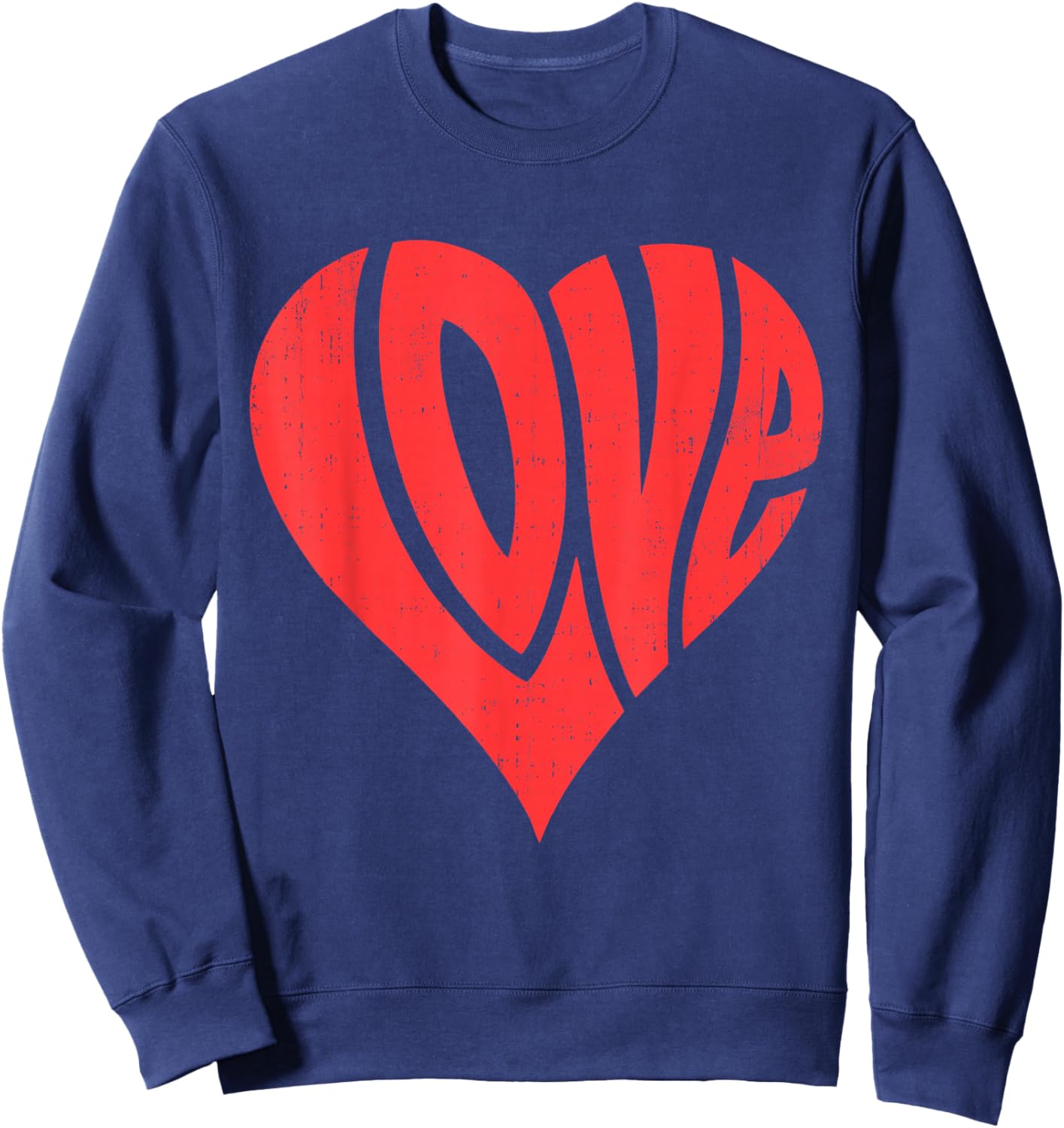Retro Vintage Love Heart Valentines Day Men Women Boy Kids Sweatshirt - Sweatshirt | Navy