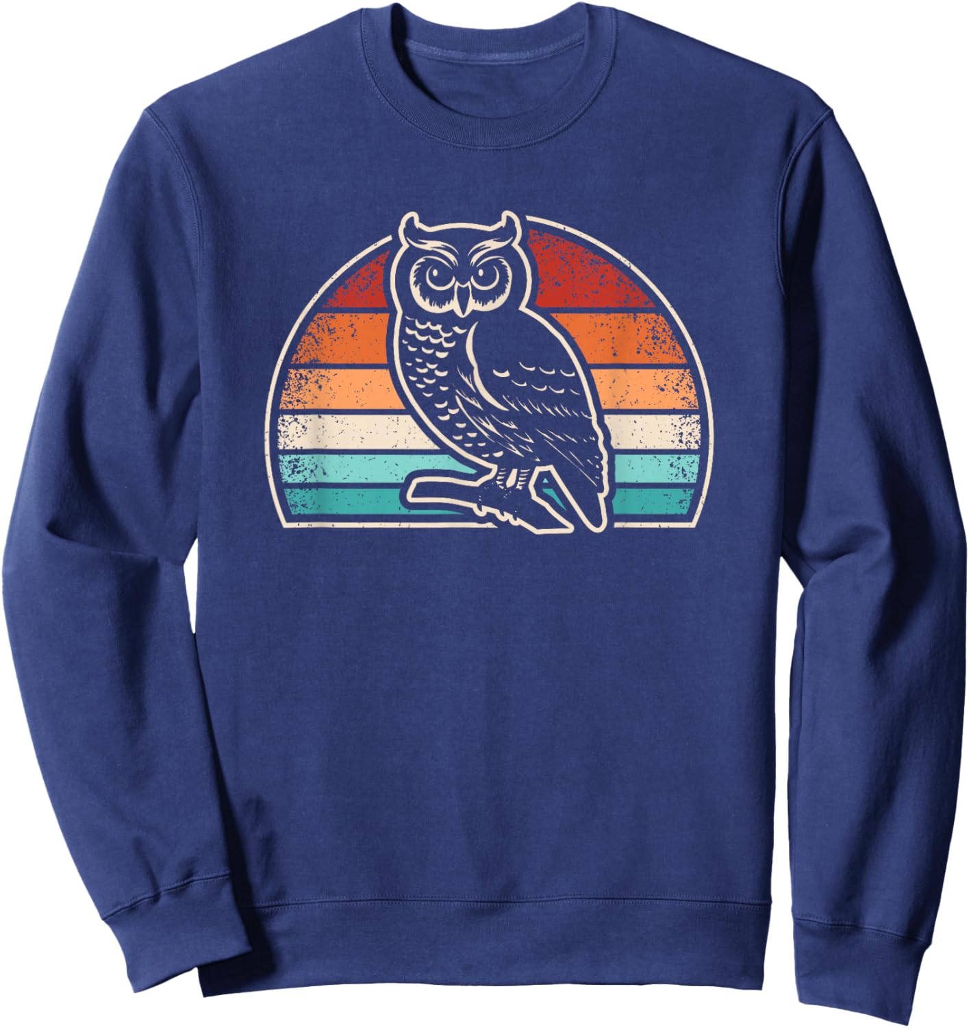 Retro Owl Lover Vintage Men Women Sweatshirt - Sweatshirt | Navy