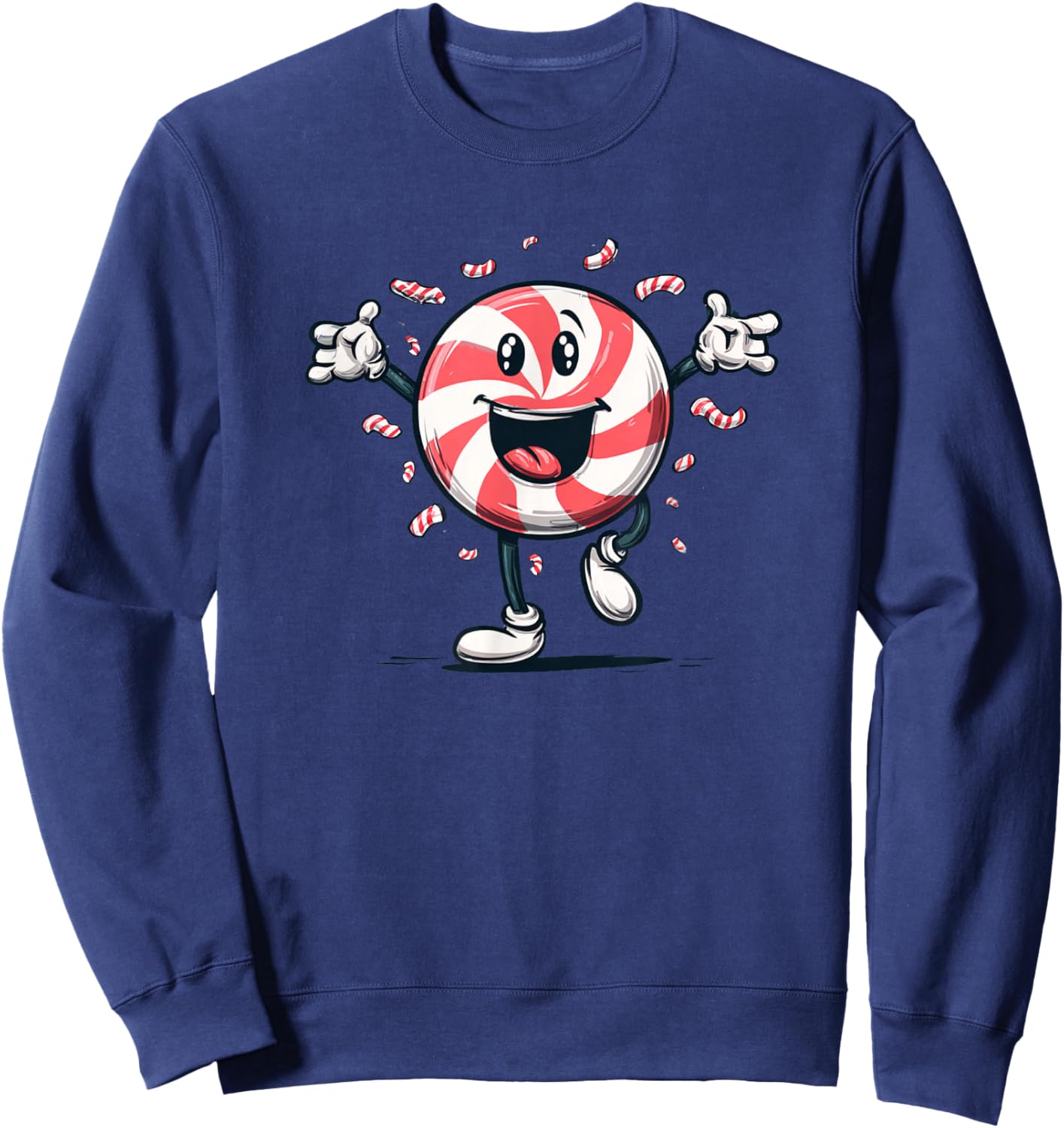 Happy Peppermint Christmas Candy Costume Sweatshirt - Sweatshirt | Navy