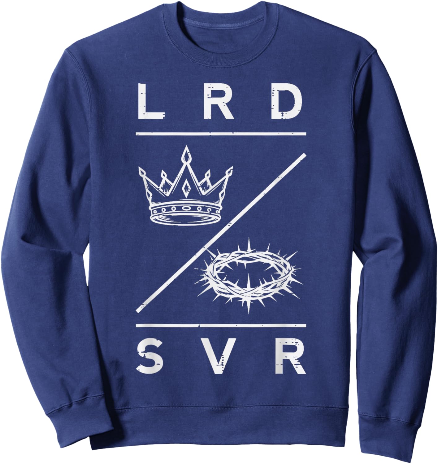 Lord Saviour Crown Christian God Jesus Bible Men Women Kids Sweatshirt - Sweatshirt | Navy