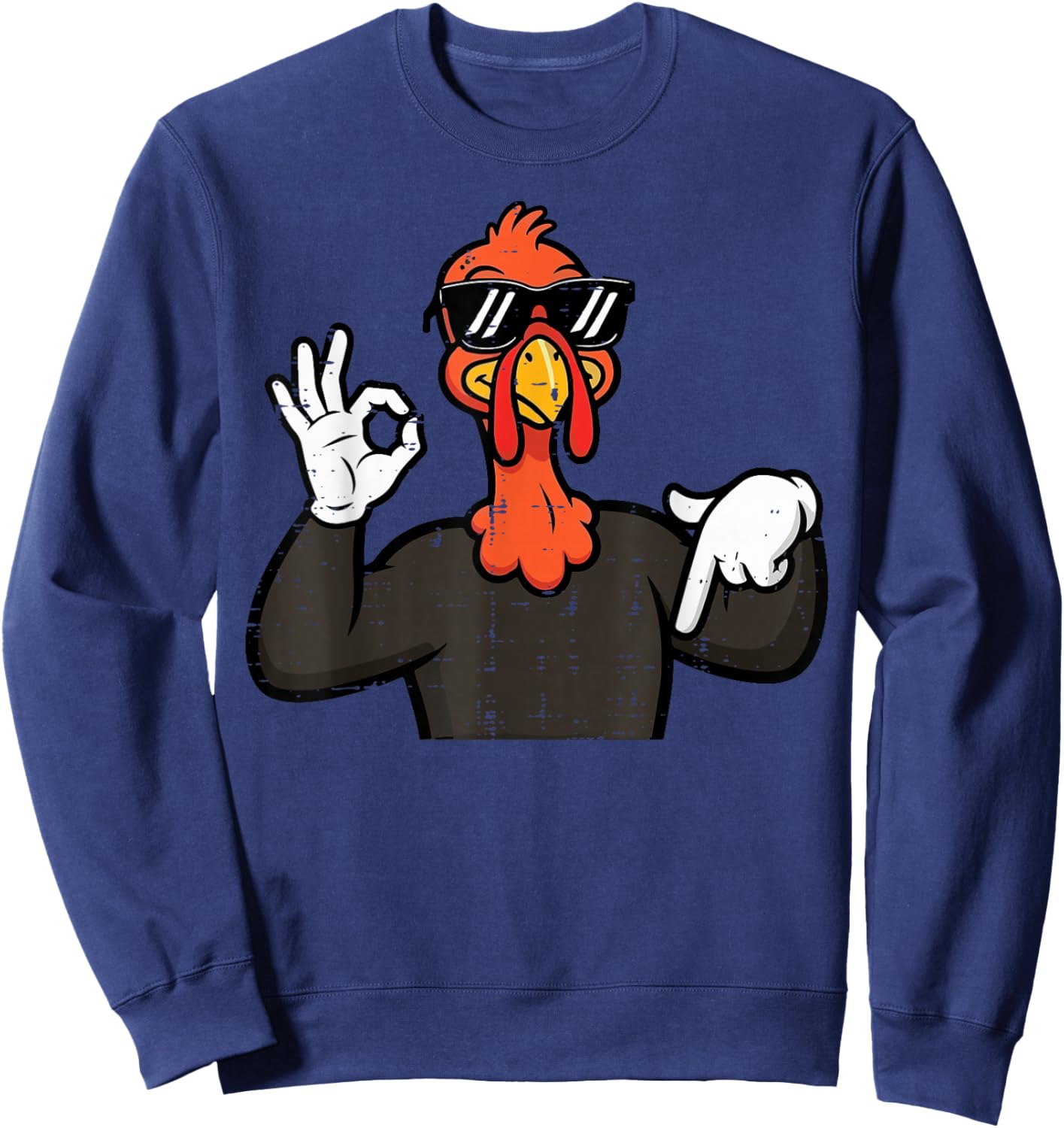 Thanksgiving Turkey 67 Hand Sign Funny 6 7 Meme Men Kids Boy Sweatshirt - Sweatshirt | Navy