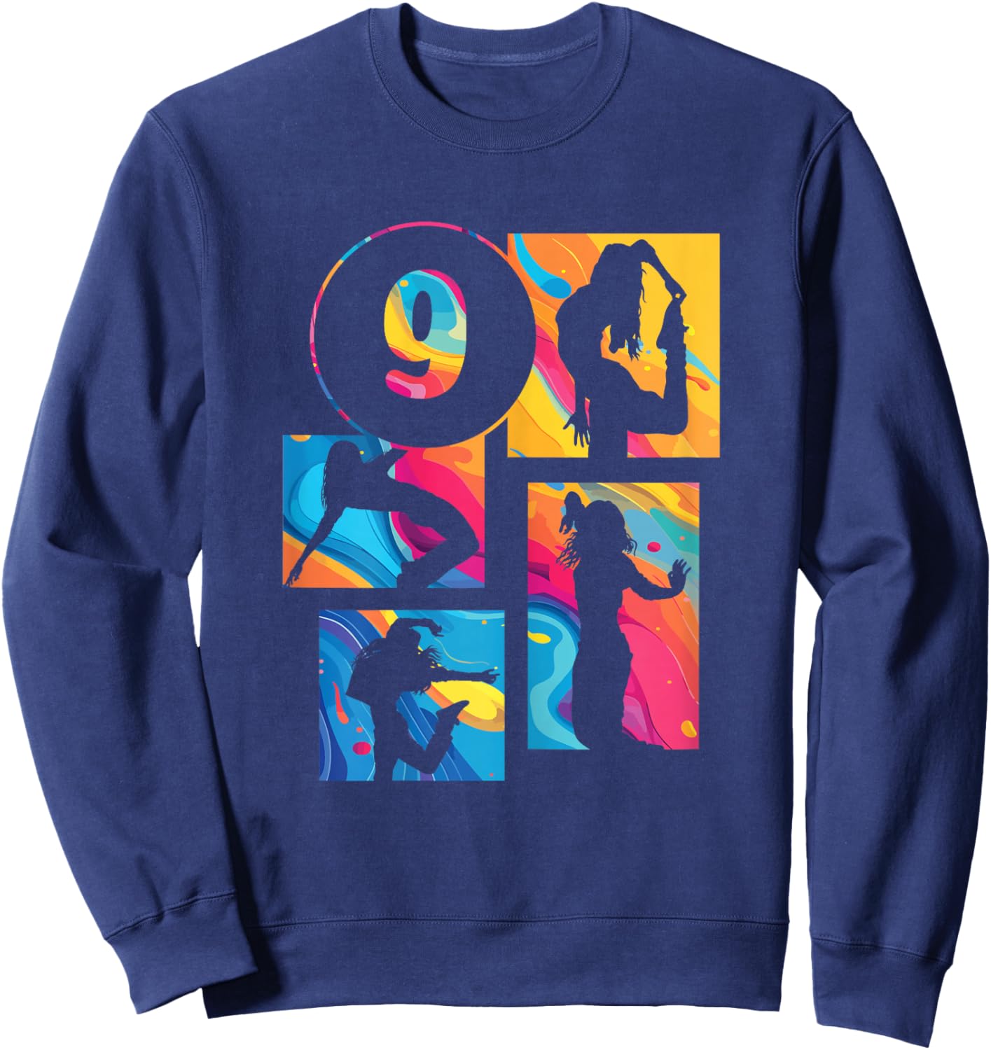 9th Birthday Girl Hip Hop Dancer Breakdancer 9 Years Old Sweatshirt - Sweatshirt | Navy