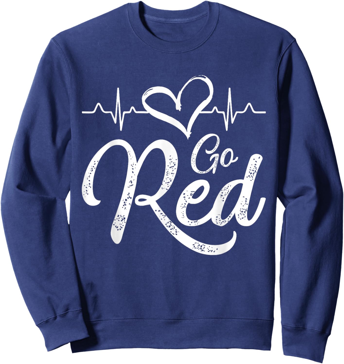 Go Red American Heart Disease Month Awareness Sweatshirt - Sweatshirt | Navy