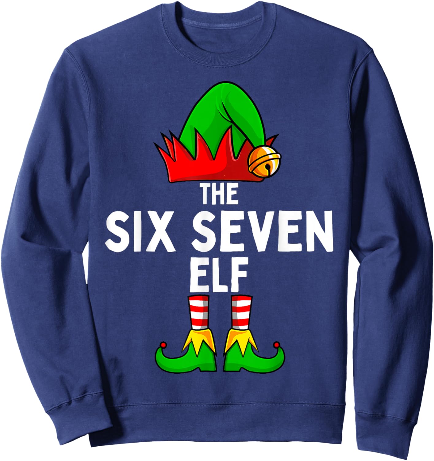 6-7 Elf Meme Christmas Costume Matching Family 67 Brainrot Sweatshirt - Sweatshirt | Navy
