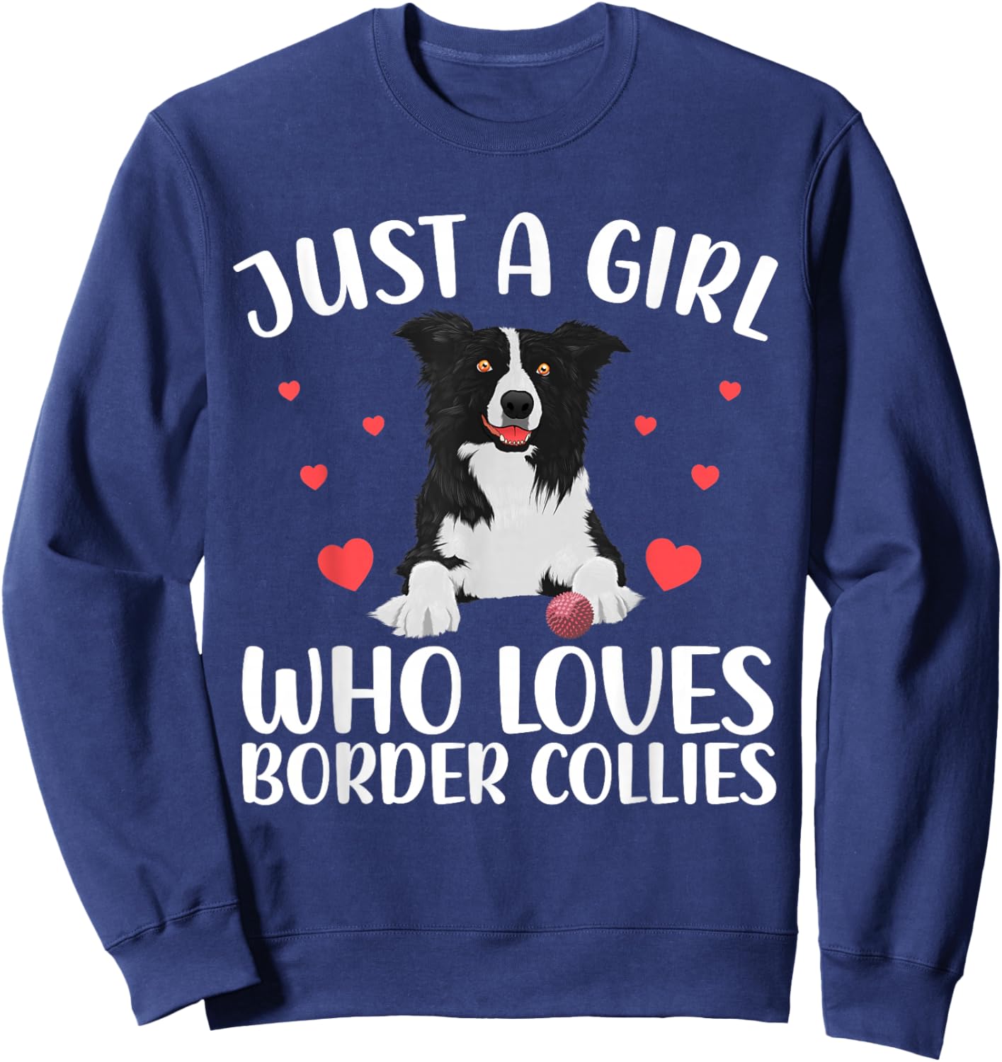 Border Collie Design Girls Dog Border Collie Lover Sweatshirt - Sweatshirt | Navy