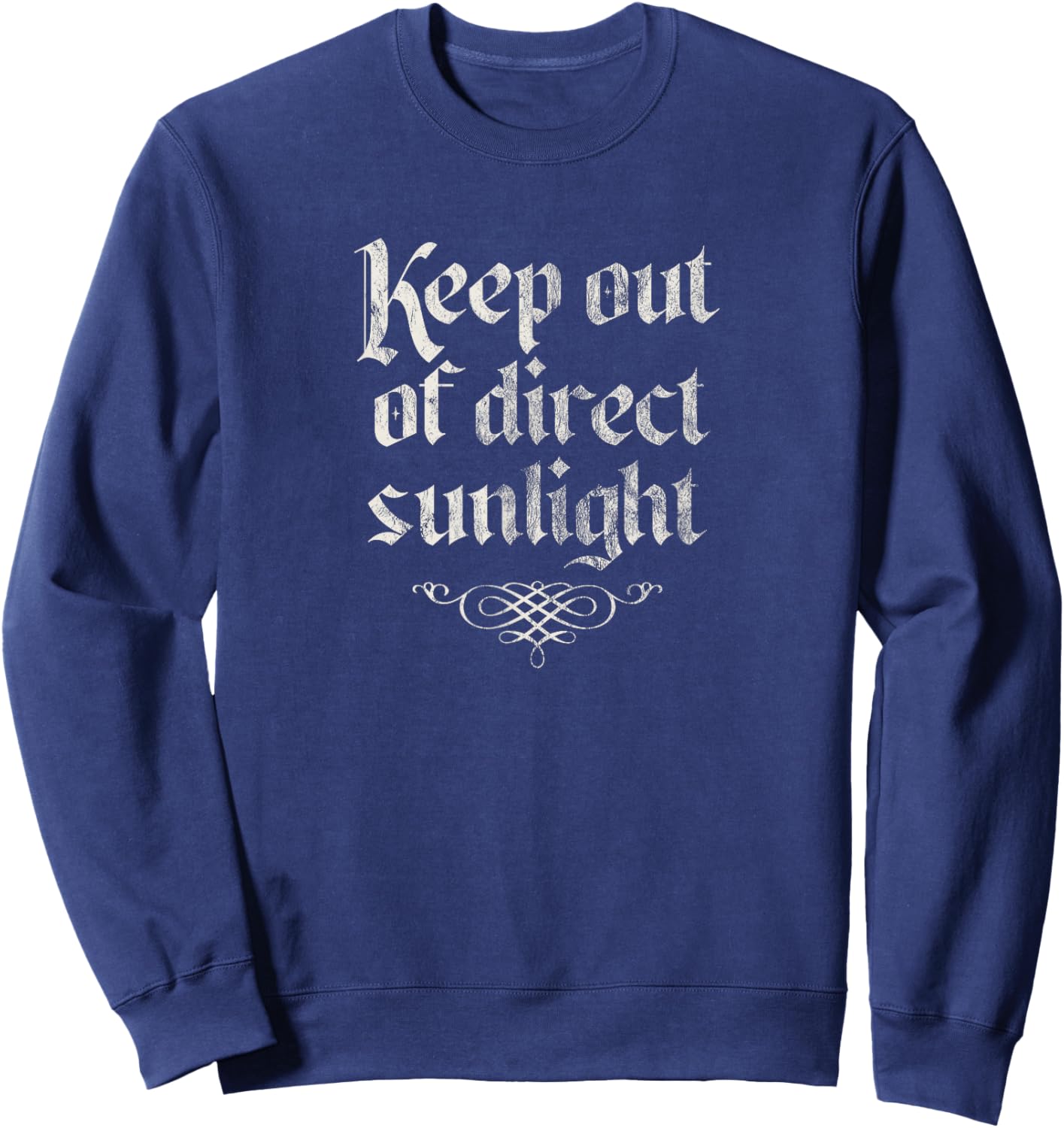 Keep Out of Direct Sunlight, Retro Vintage Halloween Vampire Sweatshirt - Sweatshirt | Navy