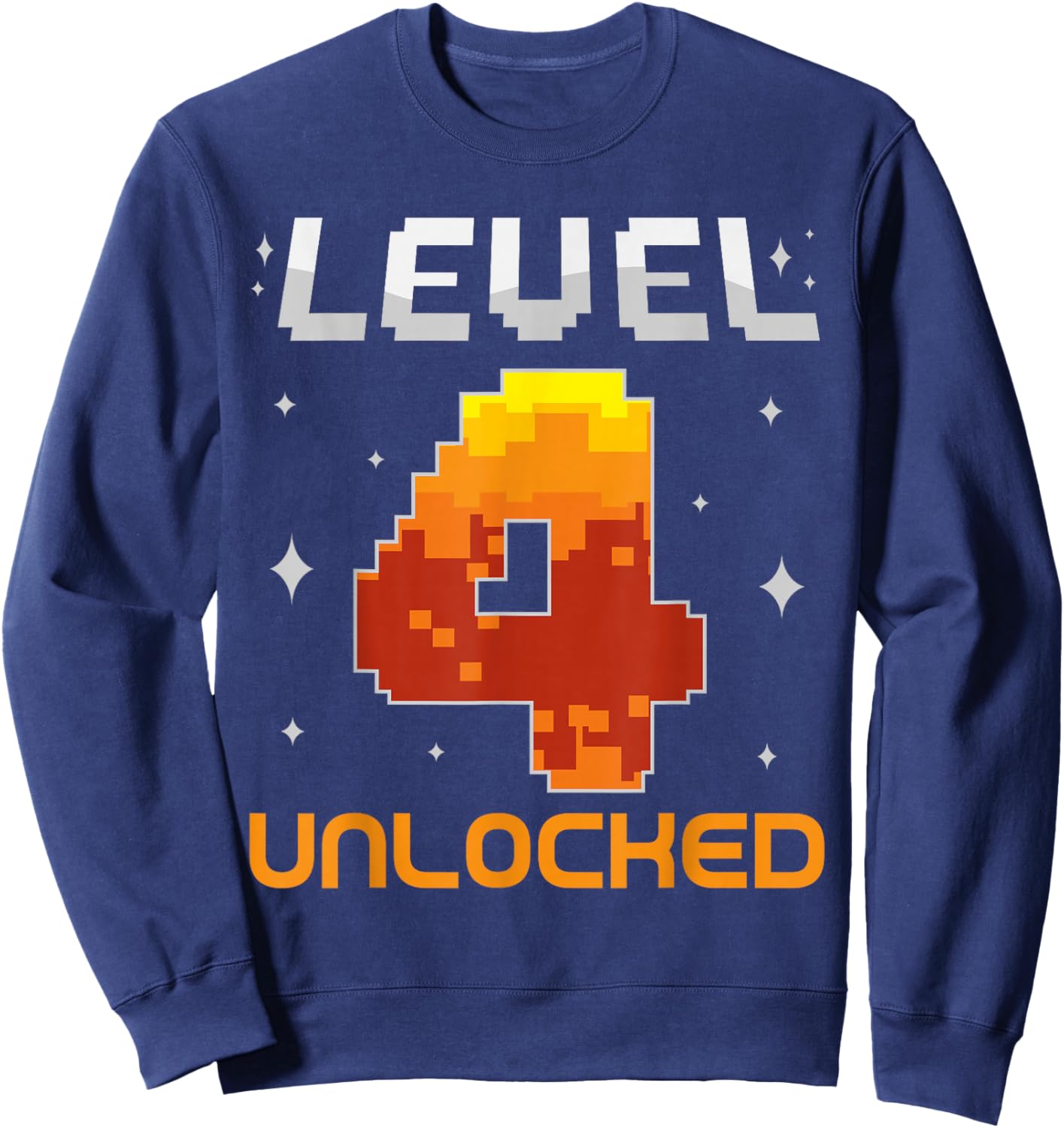 Level 4 Unlocked 4th Birthday Four Years Old Gamer Gaming Sweatshirt - Sweatshirt | Navy