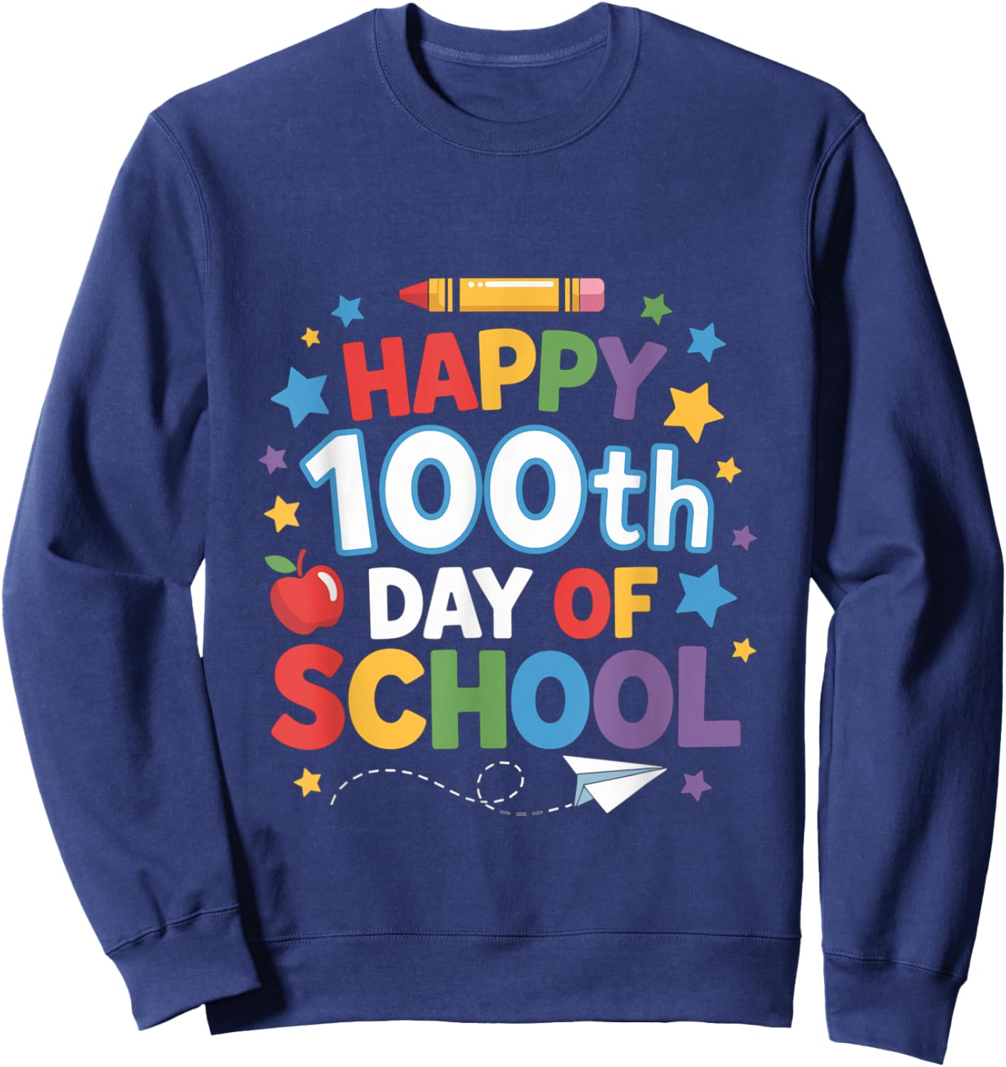 Happy 100th Day of School Boys Sweatshirt - Sweatshirt | Navy
