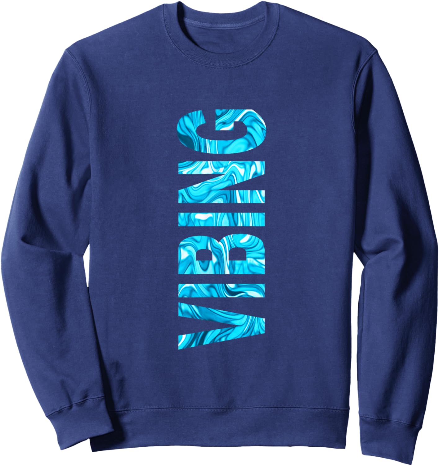 Blue Color Vibing Melted Blue Graphic Sweatshirt - Sweatshirt | Navy
