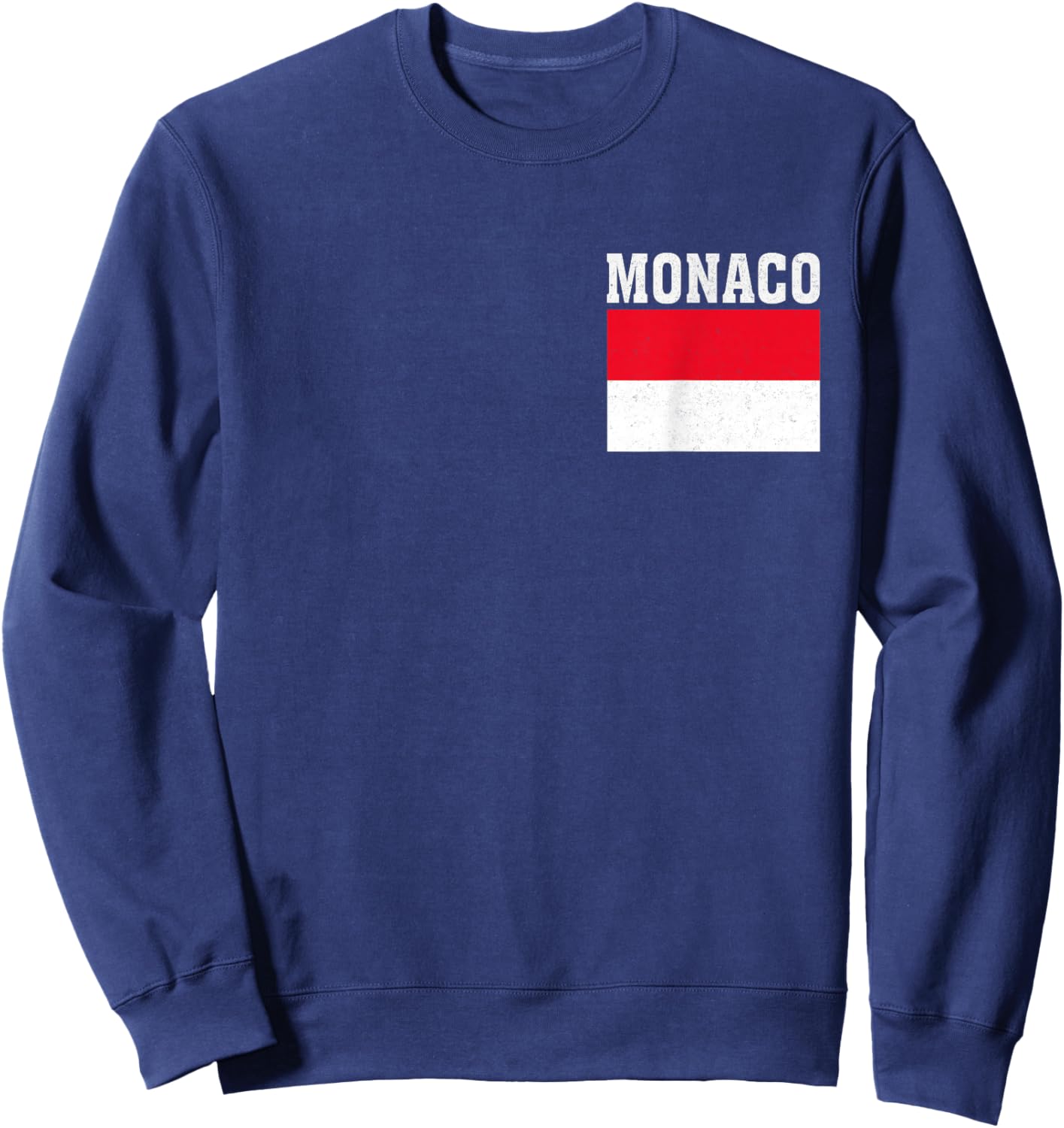 Monaco Flag Patriotic National Roots Souvenir Sweatshirt - Sweatshirt | Navy