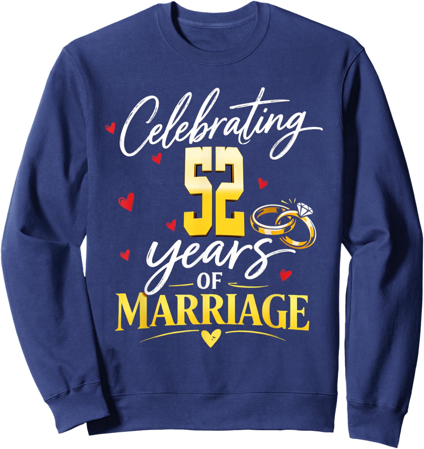 Celerating 1974 52th 52 Years Wedding Anniversary Sweatshirt - Sweatshirt | Navy