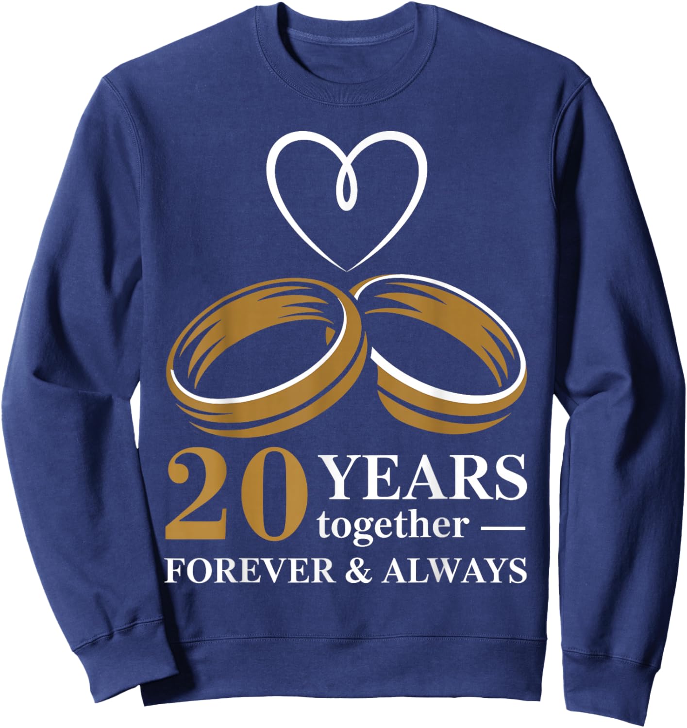 20th Wedding Anniversary Shirt for Couple - 20 Years Wedding Sweatshirt - Sweatshirt | Navy